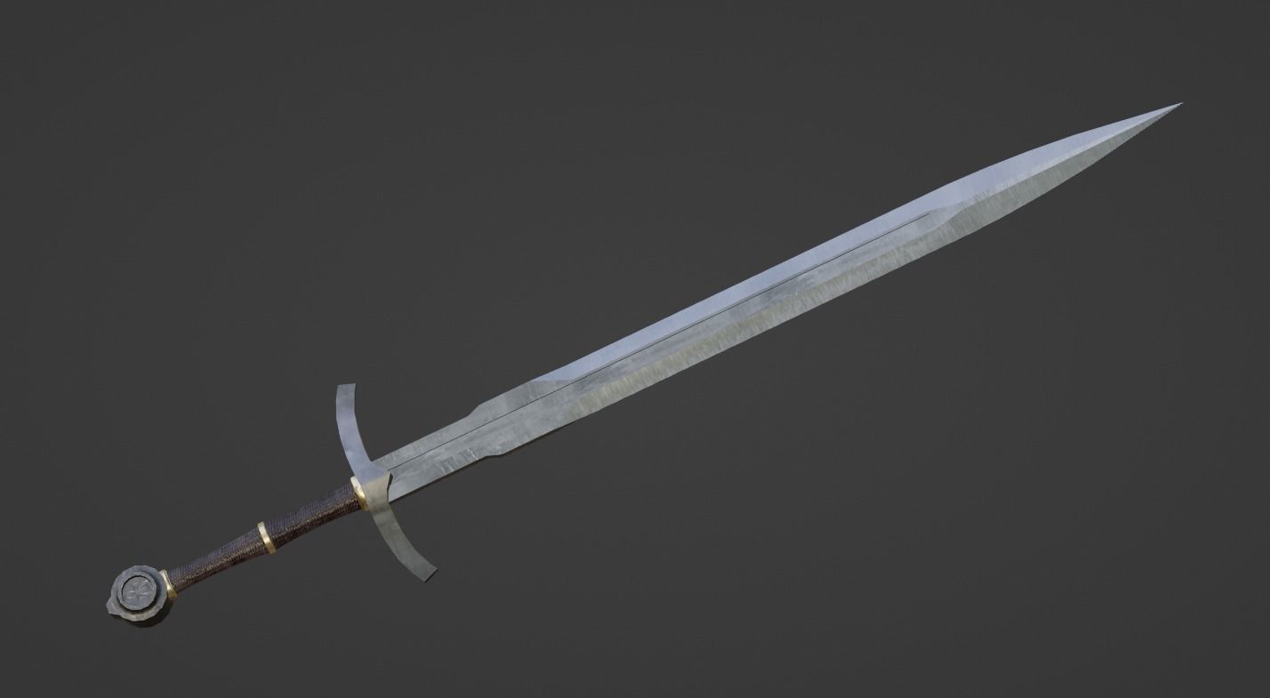 Medieval Sword Low-poly 3D model_6