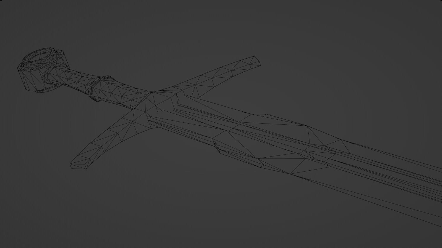 Medieval Sword Low-poly 3D model_4