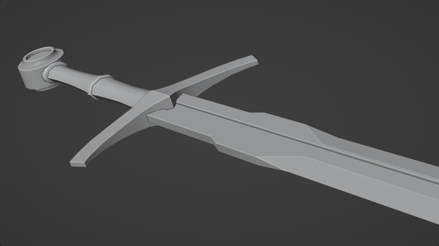 Medieval Sword Low-poly 3D model_3