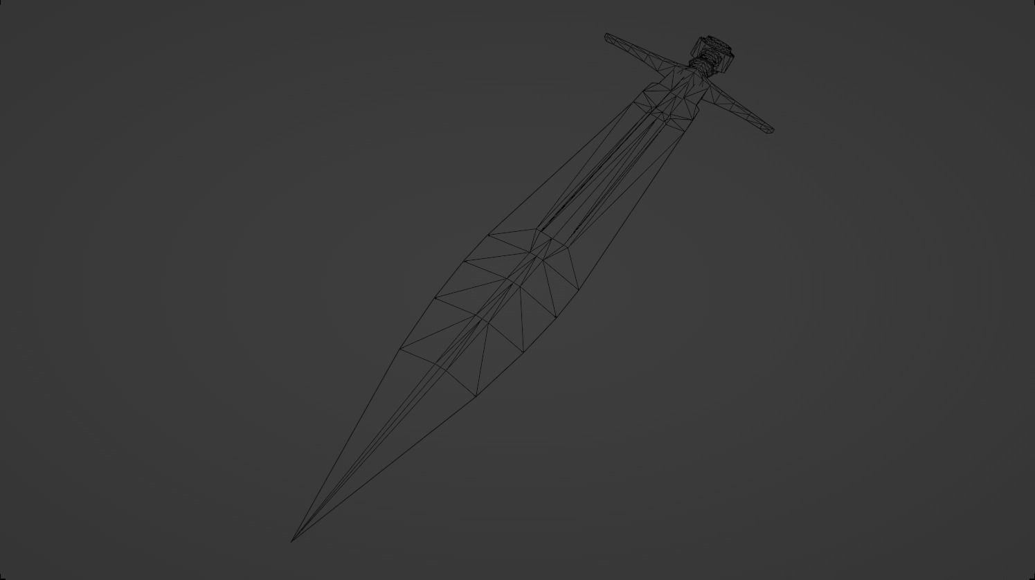 Medieval Sword Low-poly 3D model_24