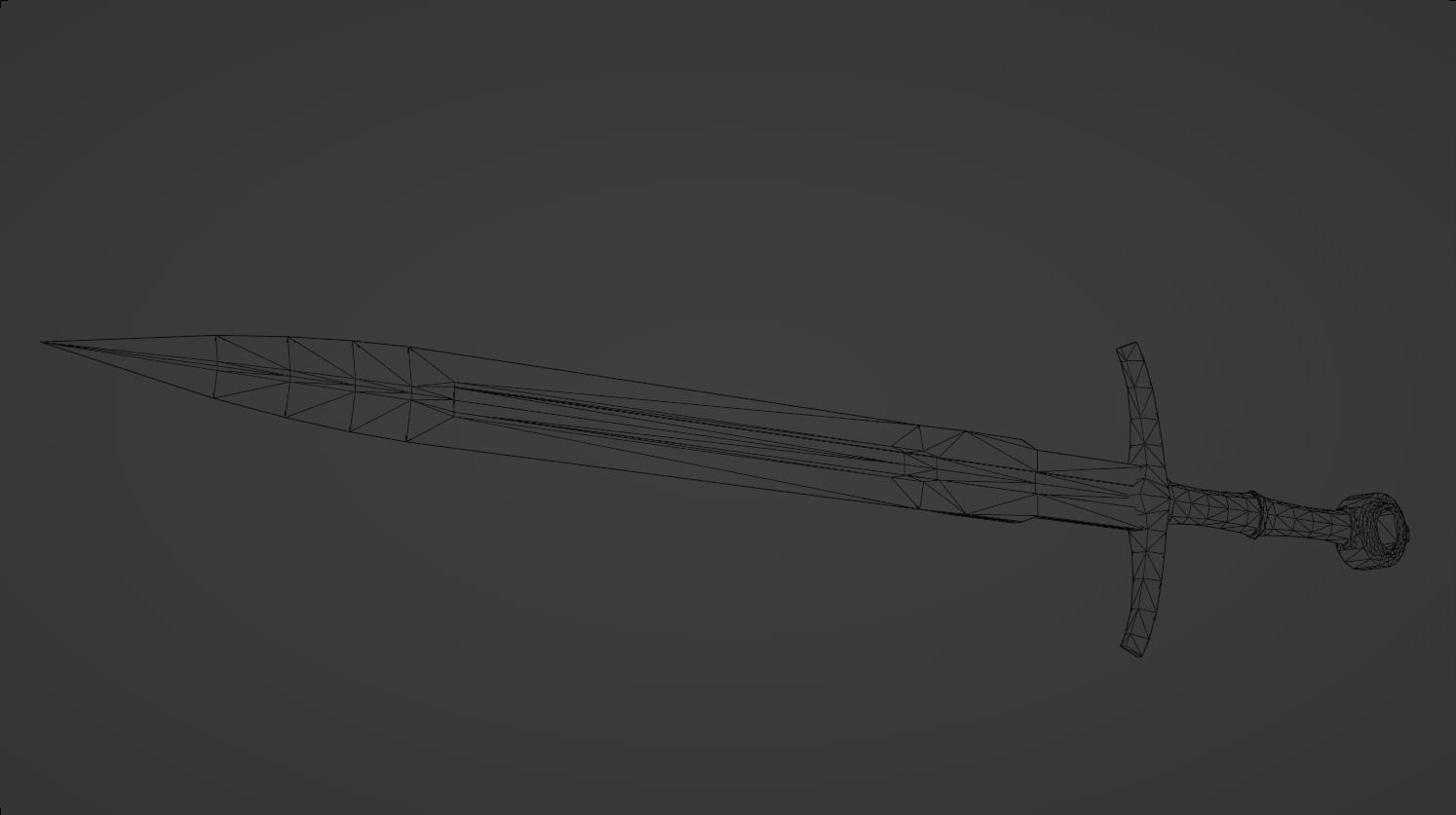 Medieval Sword Low-poly 3D model_20
