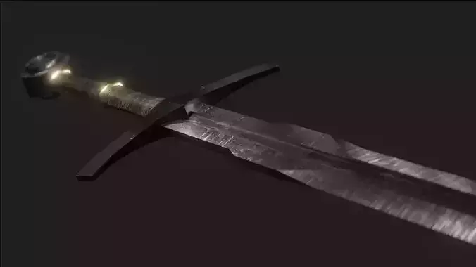 Medieval Sword Low-poly 3D model