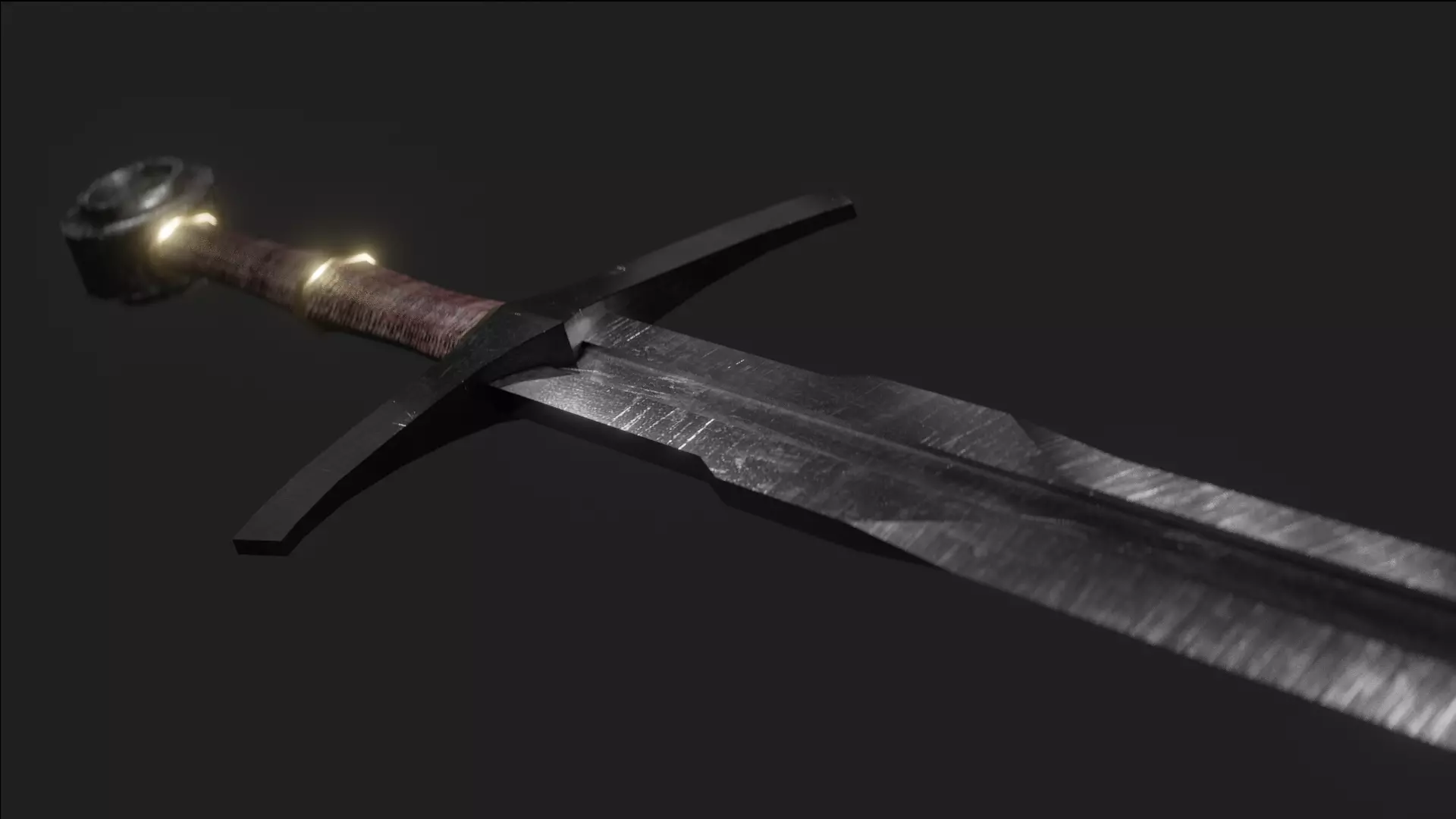 Medieval Sword Low-poly 3D model_0