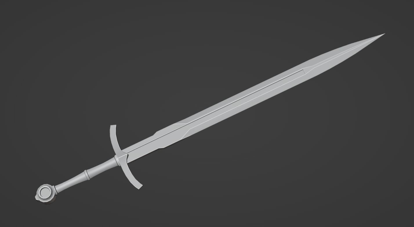 Medieval Sword Low-poly 3D model_7