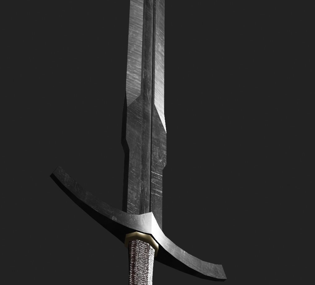 Medieval Sword Low-poly 3D model_14