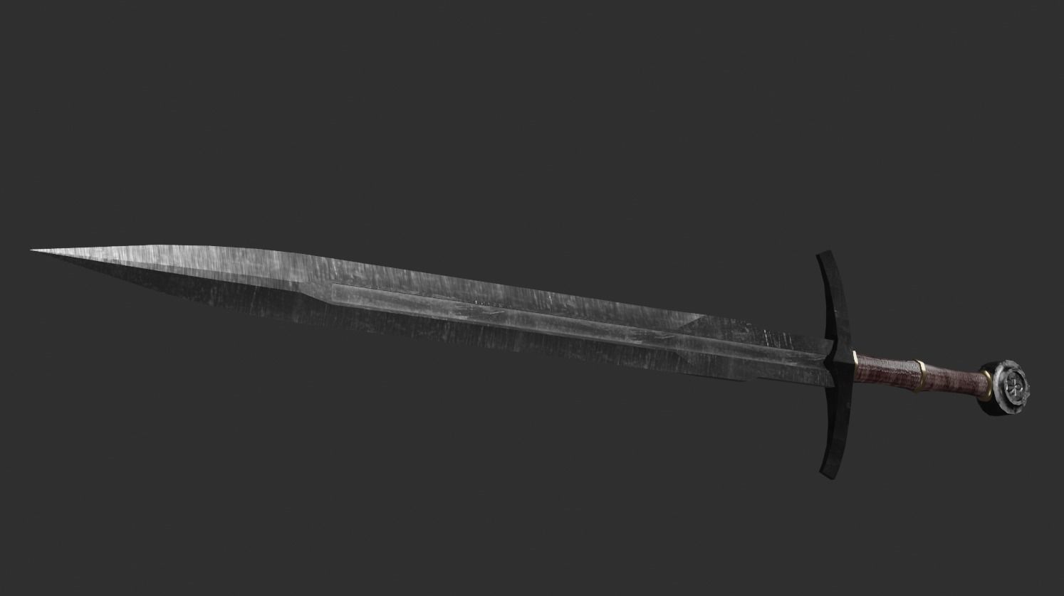 Medieval Sword Low-poly 3D model_18