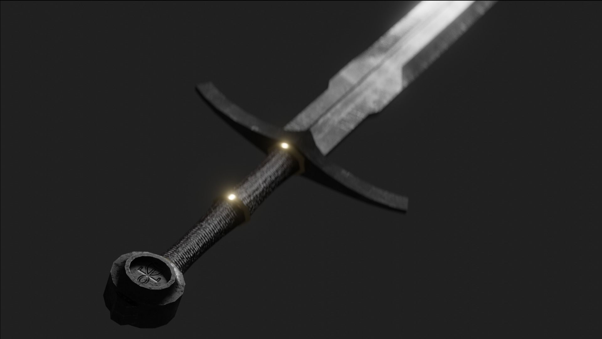 Medieval Sword Low-poly 3D model_9