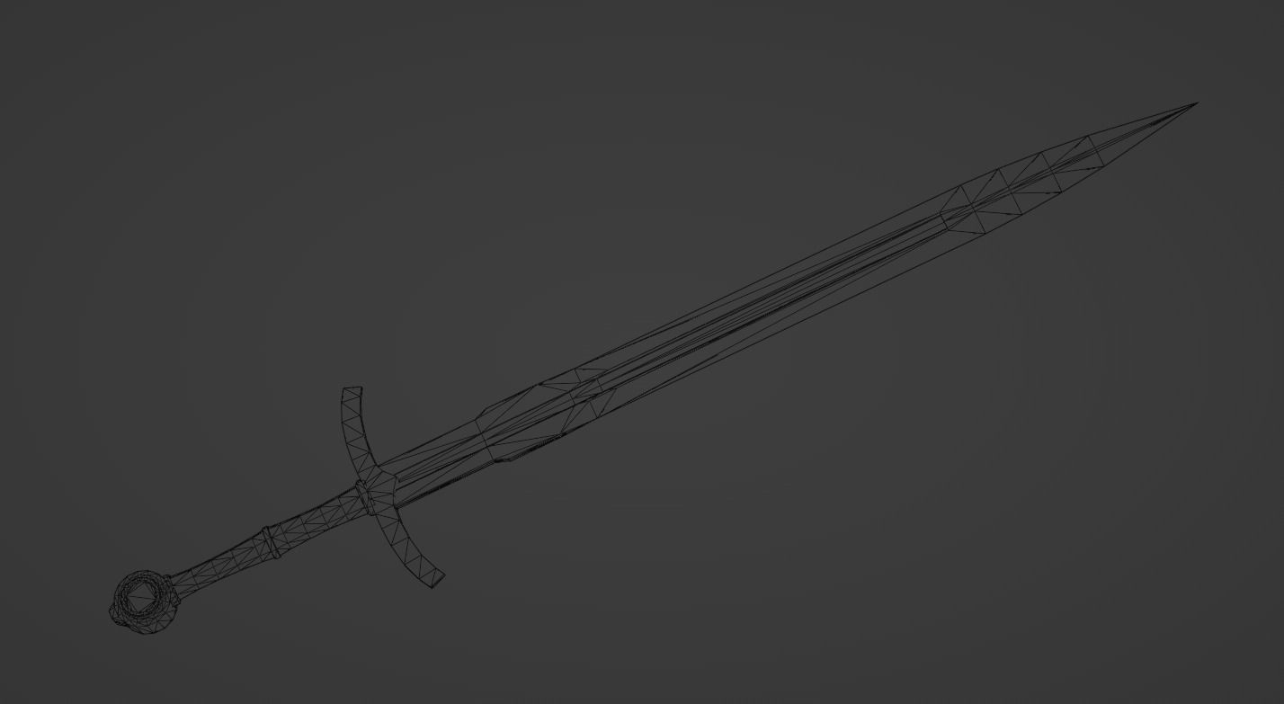 Medieval Sword Low-poly 3D model_8