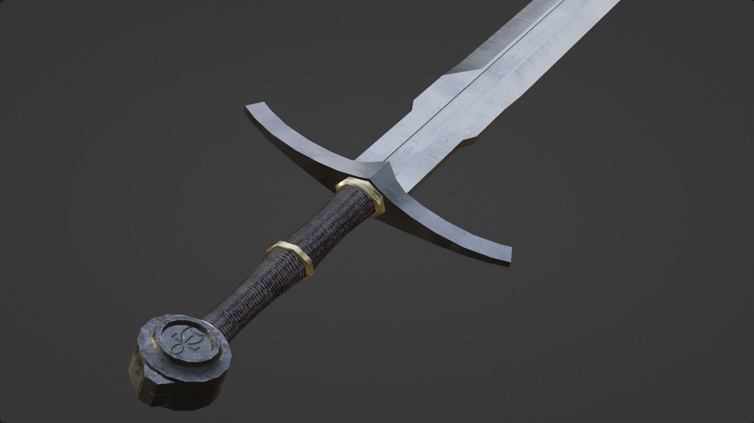 Medieval Sword Low-poly 3D model_10