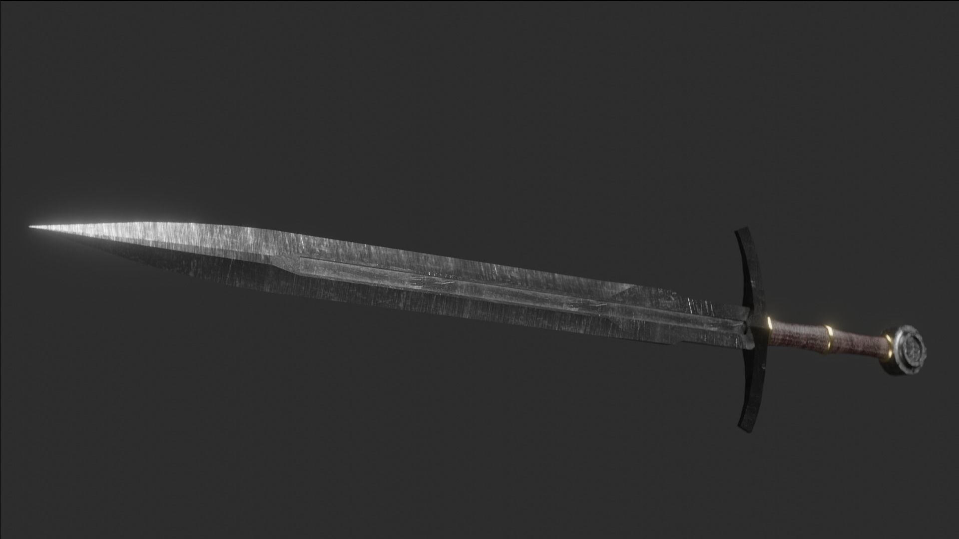 Medieval Sword Low-poly 3D model_17