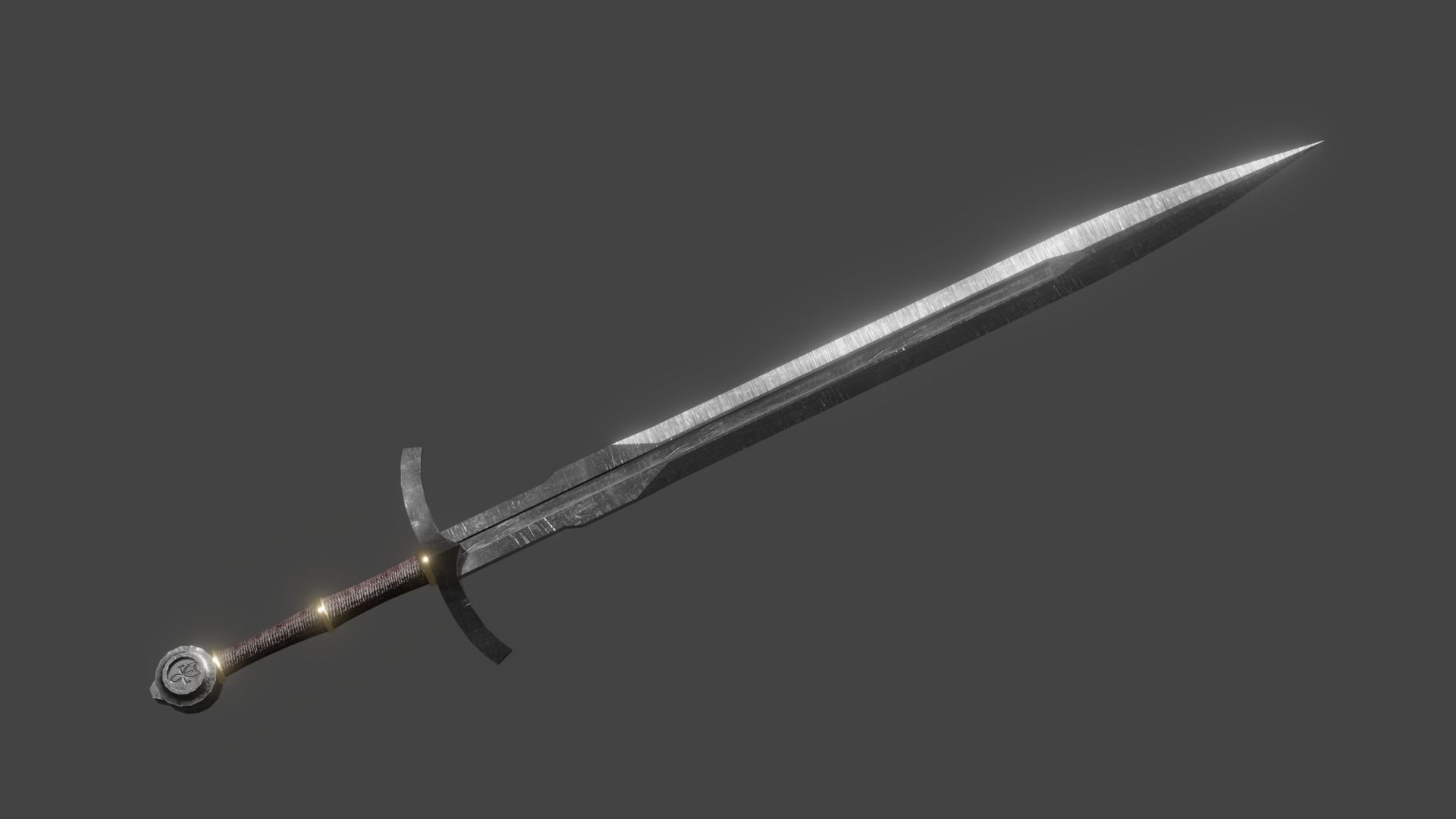 Medieval Sword Low-poly 3D model_5