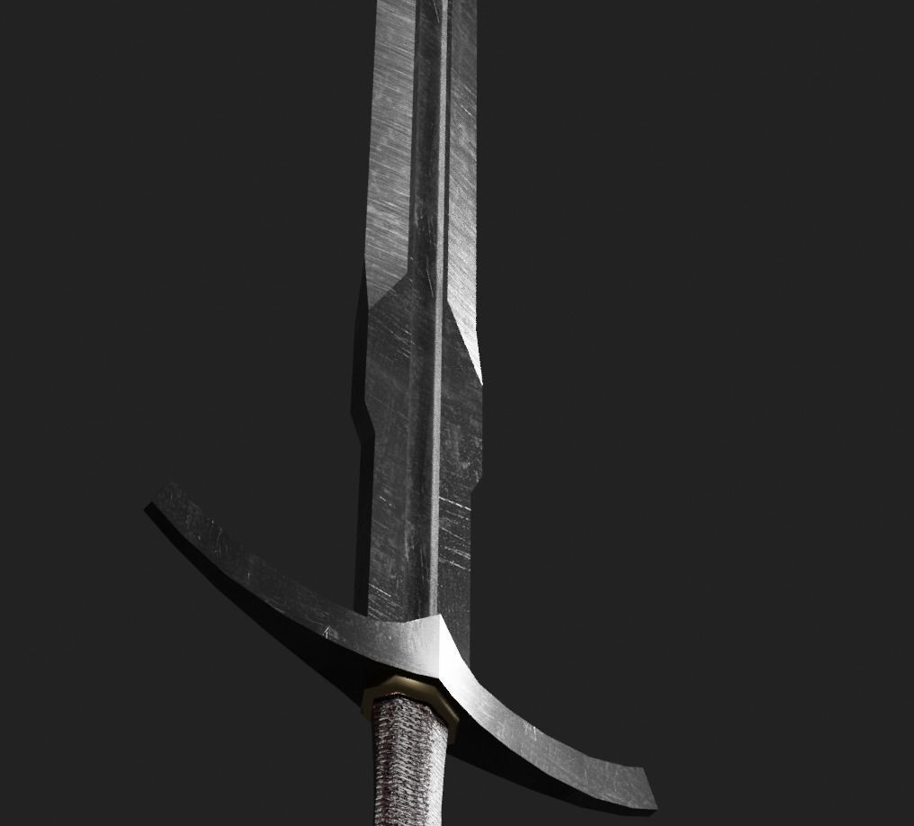 Medieval Sword Low-poly 3D model_13
