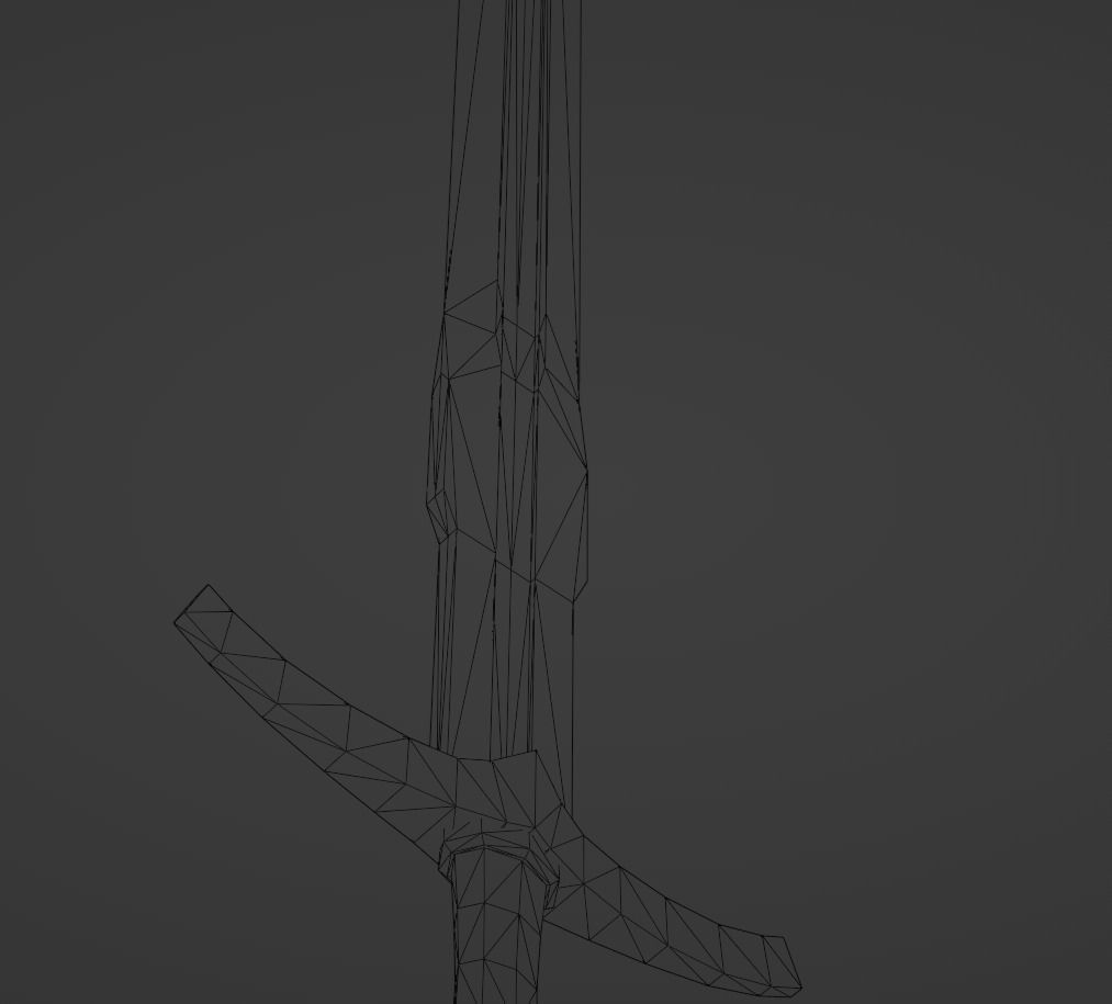 Medieval Sword Low-poly 3D model_16