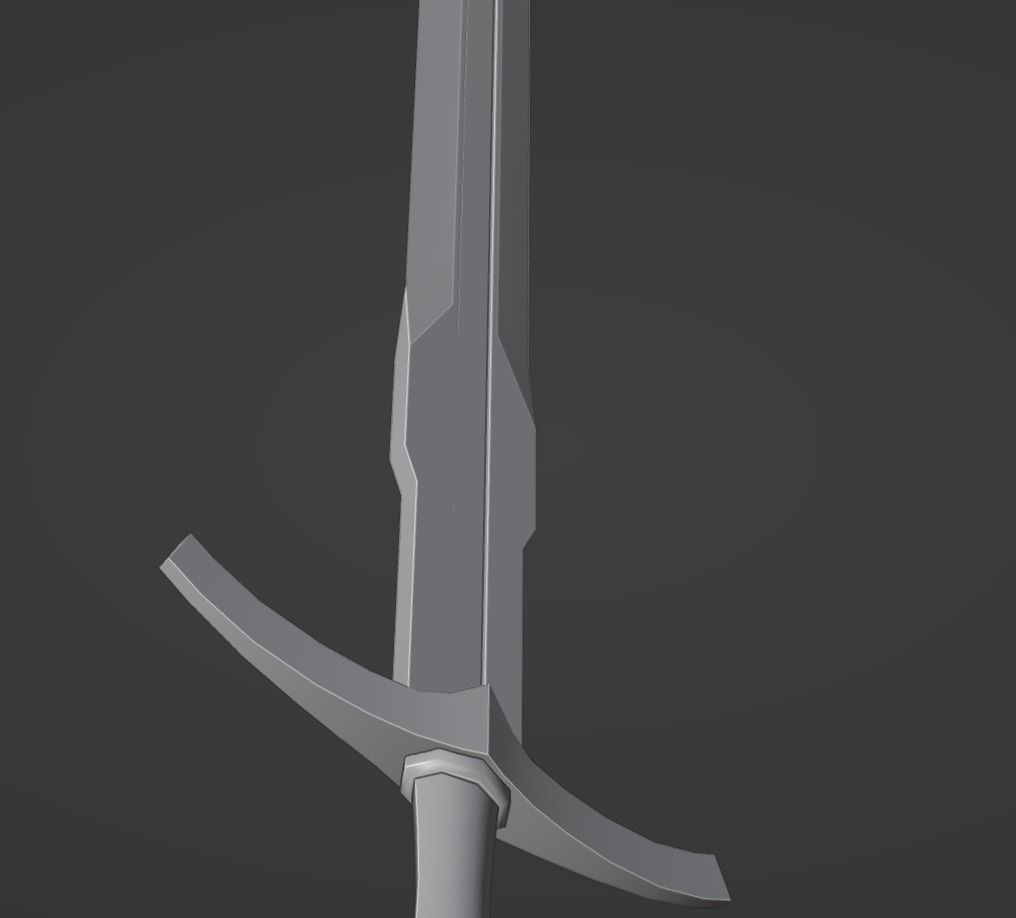 Medieval Sword Low-poly 3D model_15