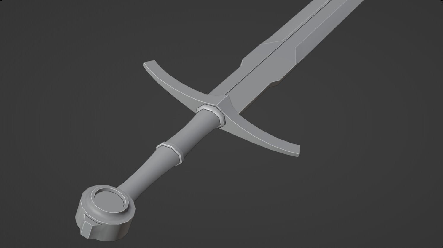 Medieval Sword Low-poly 3D model_11