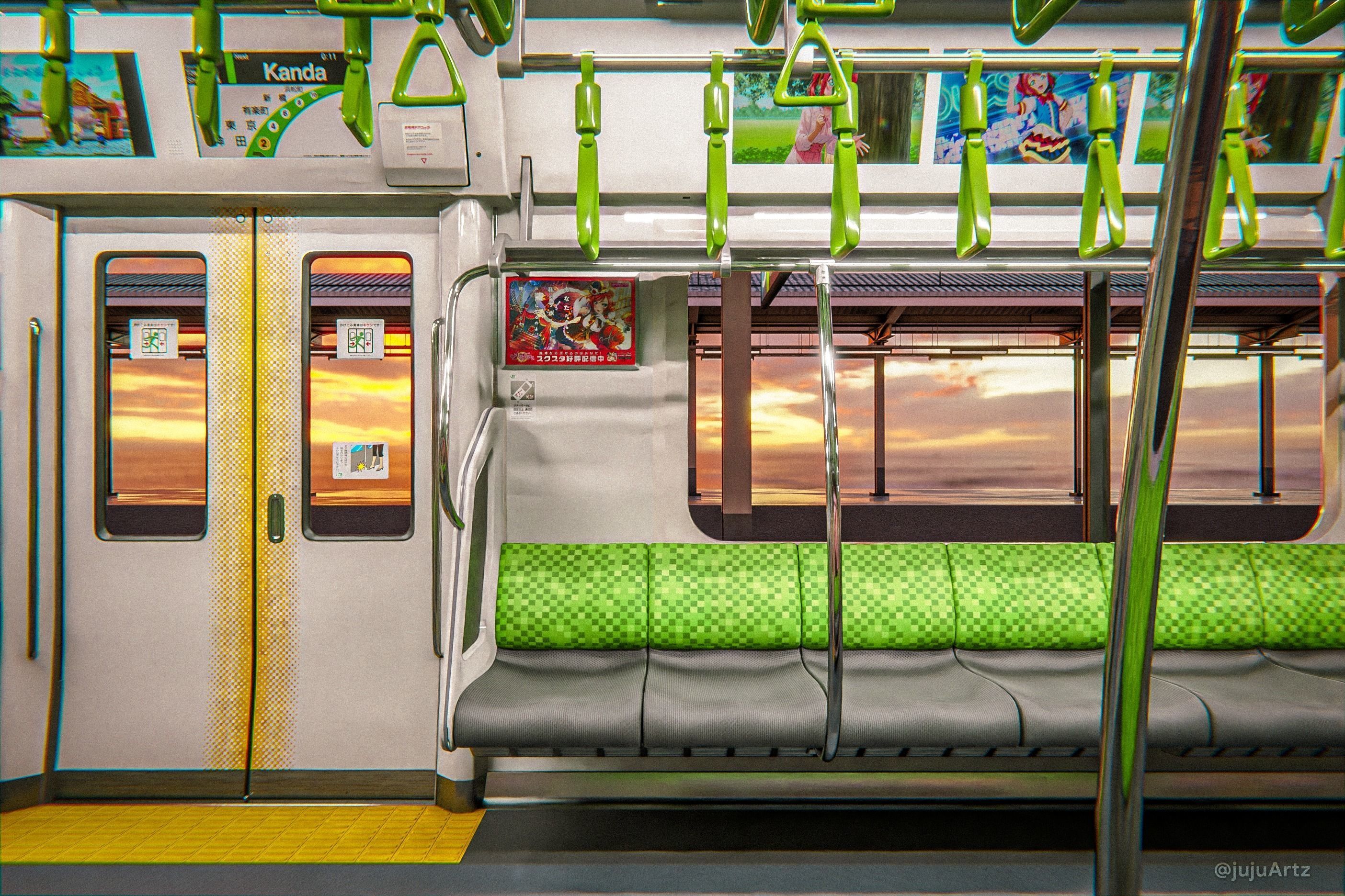 Rigged Train Japanese Yamanote E235 Series  3D model_11