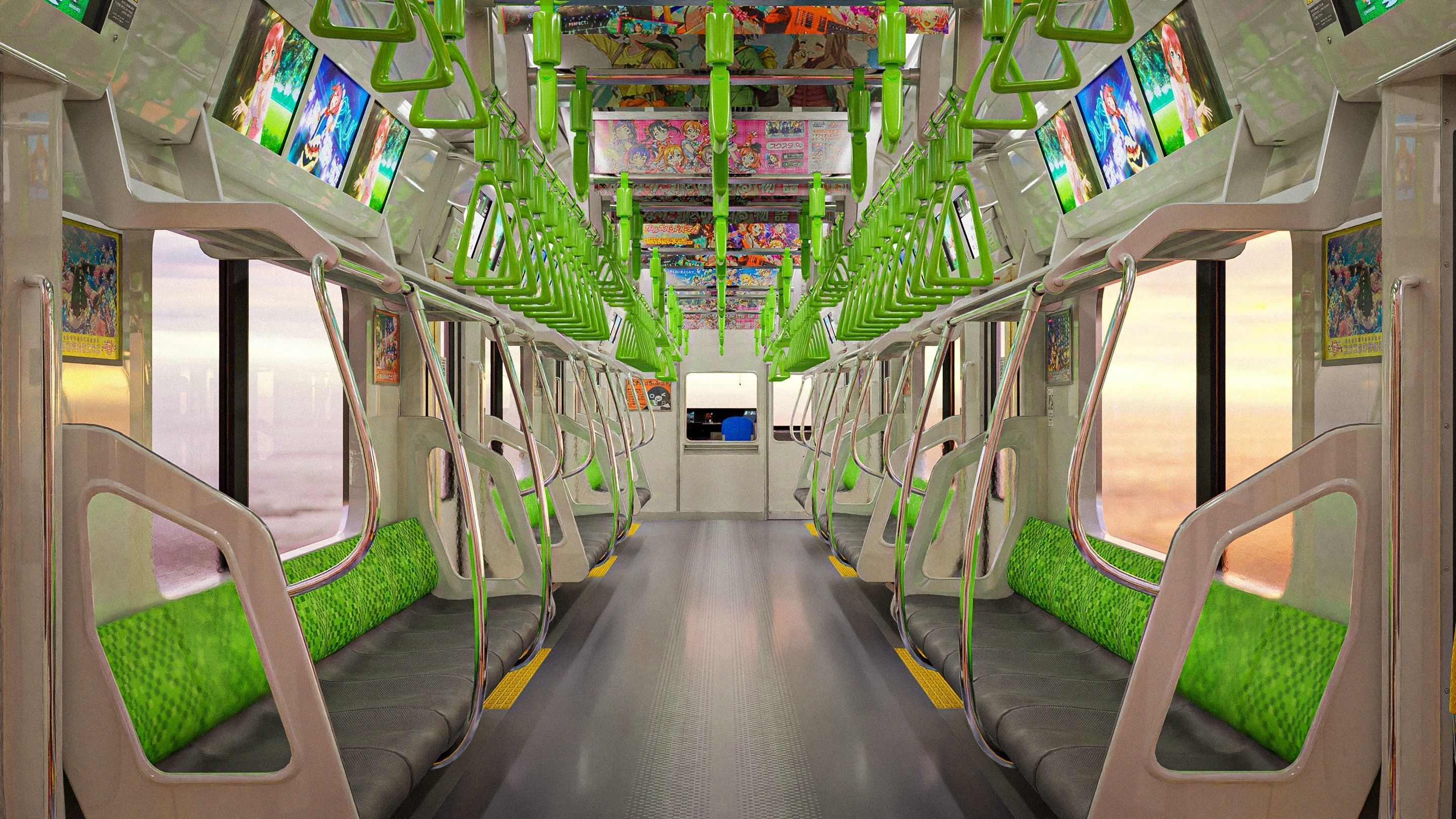 Rigged Train Japanese Yamanote E235 Series  3D model_7