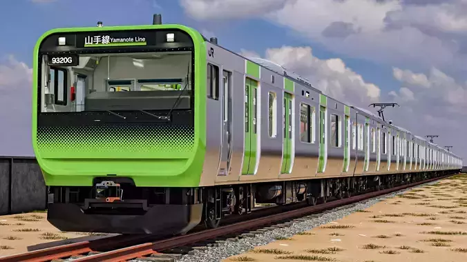 Rigged Train Japanese Yamanote E235 Series  3D model