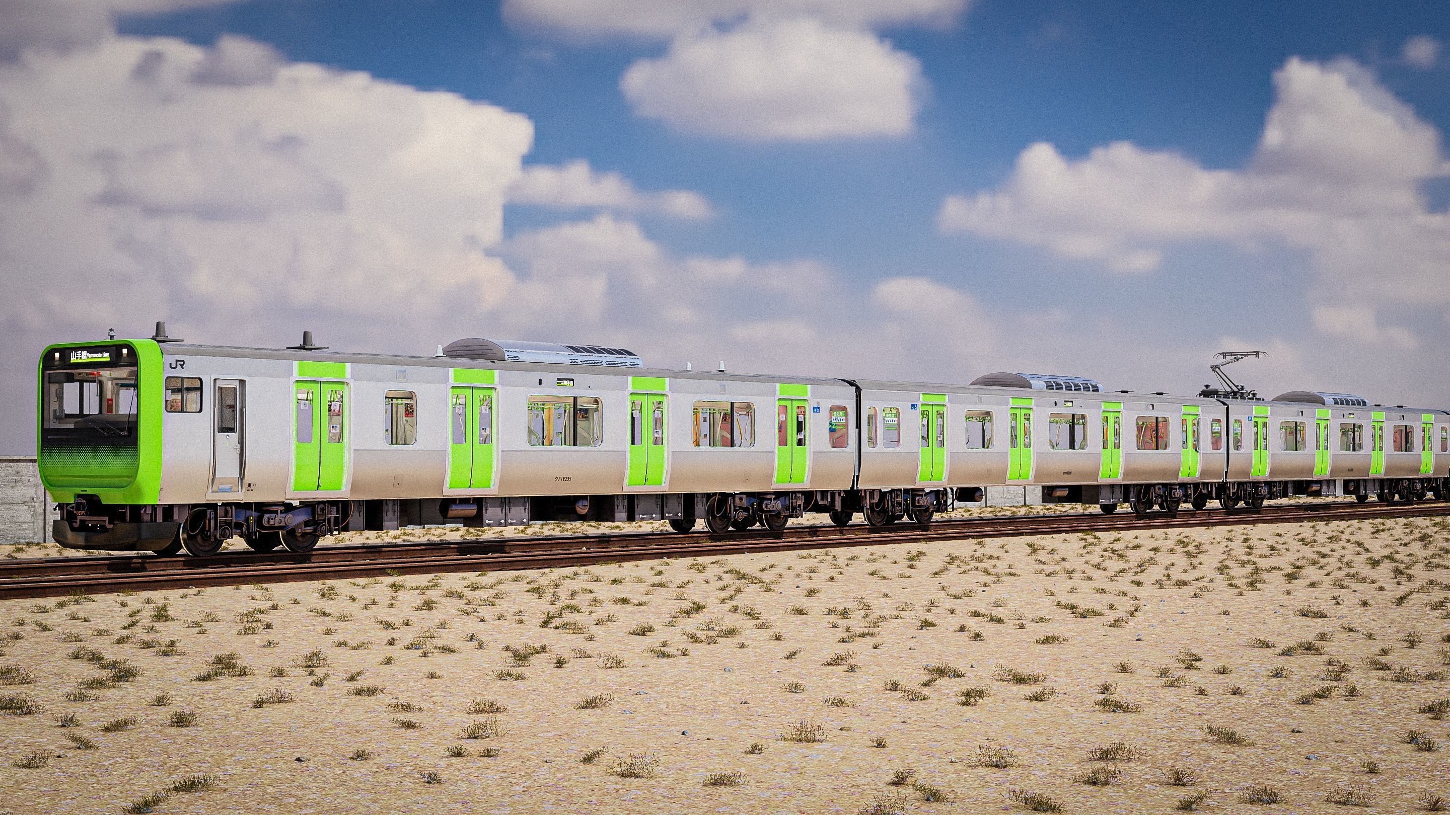 Rigged Train Japanese Yamanote E235 Series  3D model_5