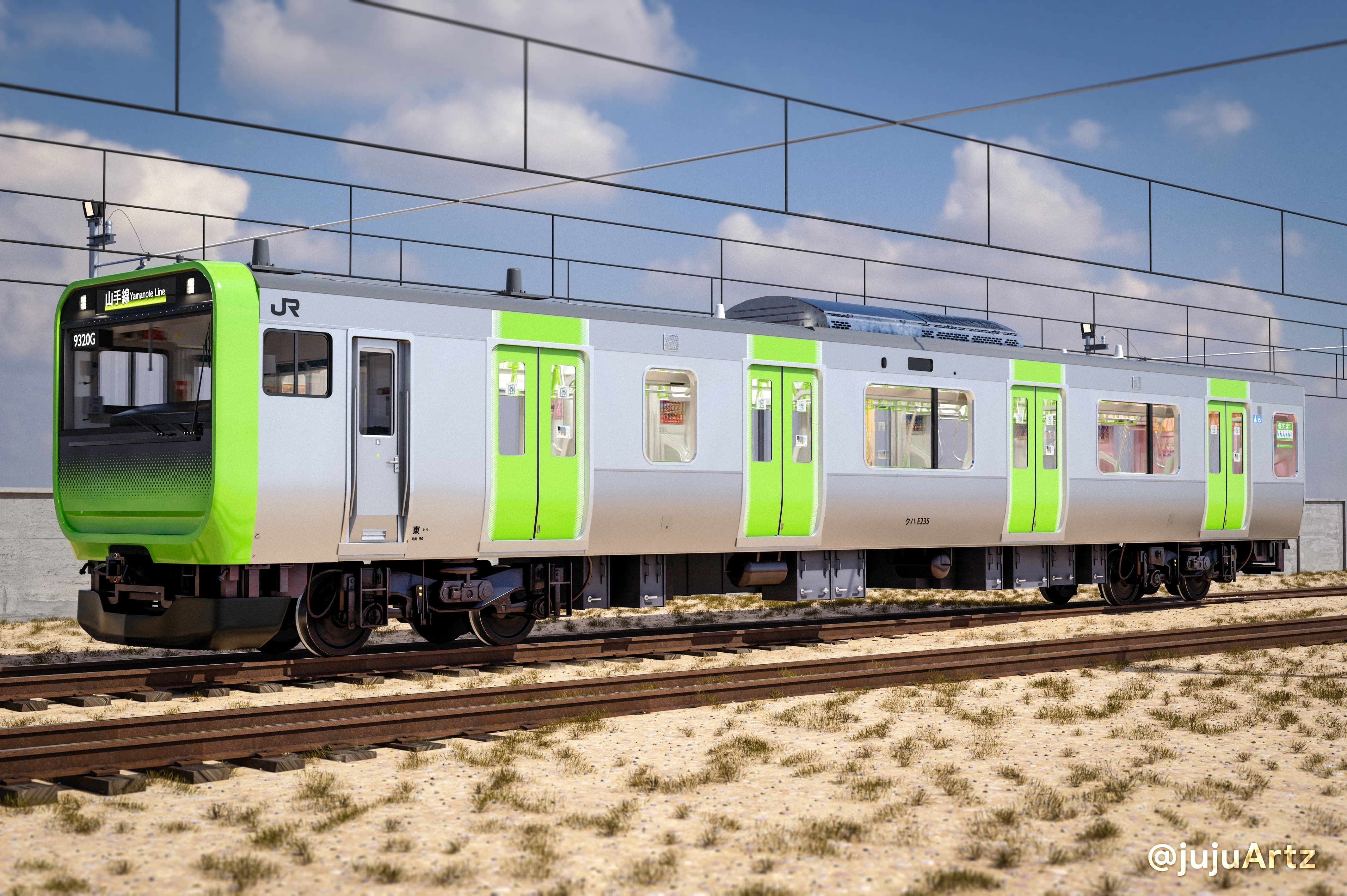 Rigged Train Japanese Yamanote E235 Series  3D model_3