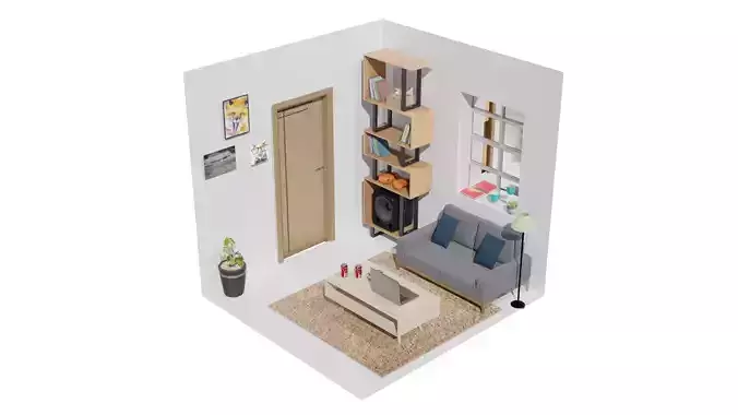 Low Poly Isometric House 3d Model