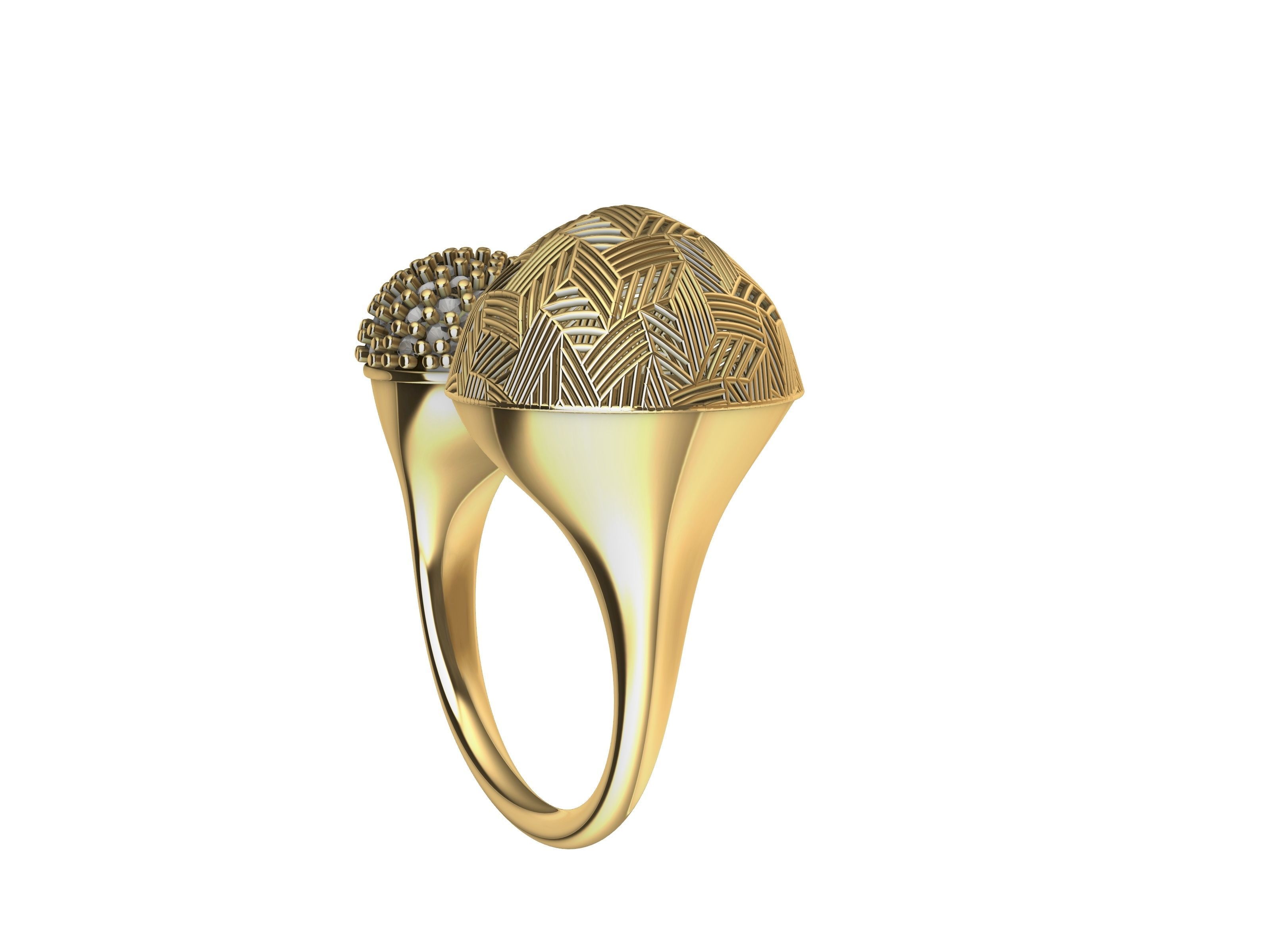 DOME JALI PAVE RING STL VERIFIED 3D print model_3
