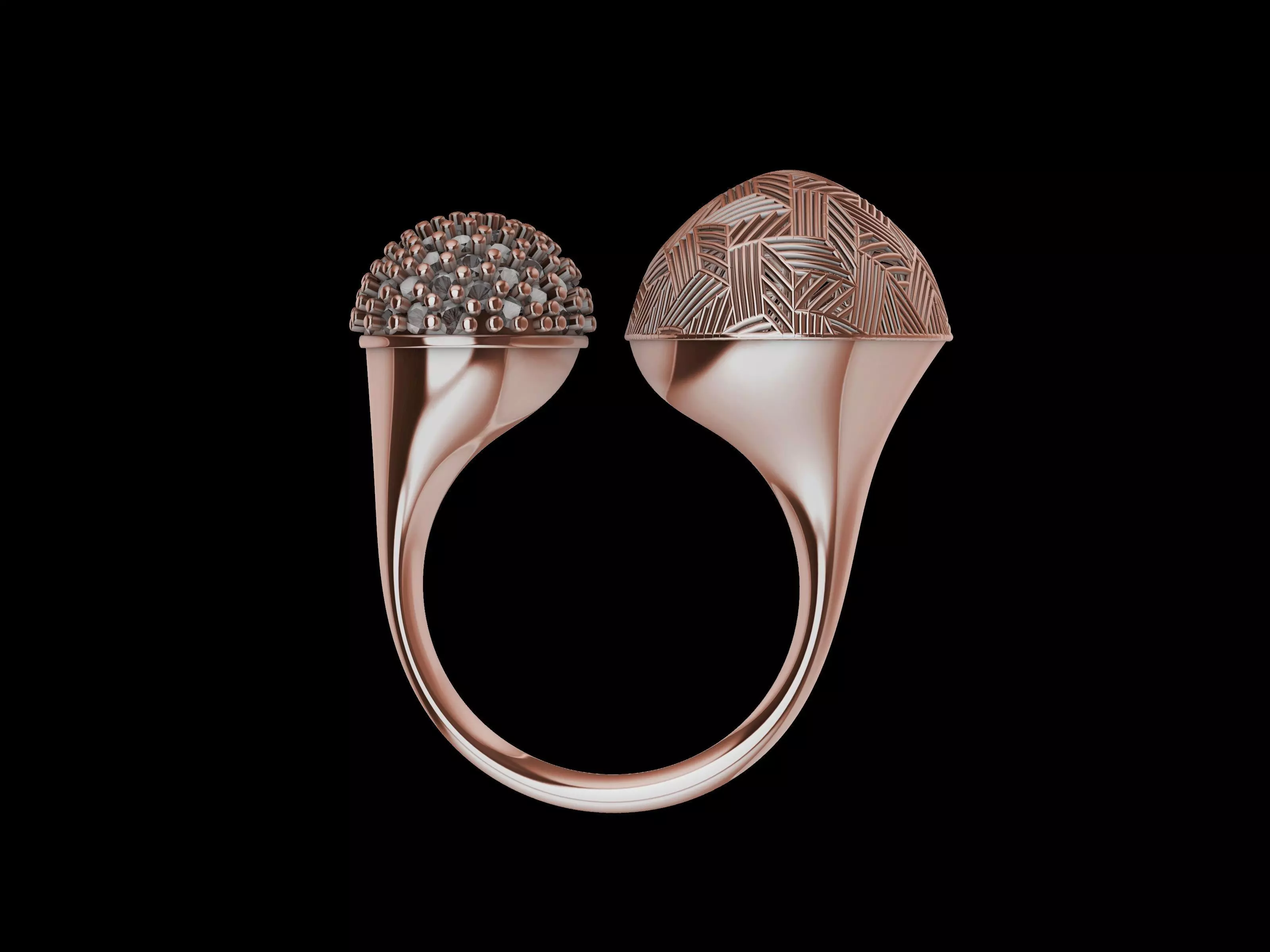 DOME JALI PAVE RING STL VERIFIED 3D print model_0