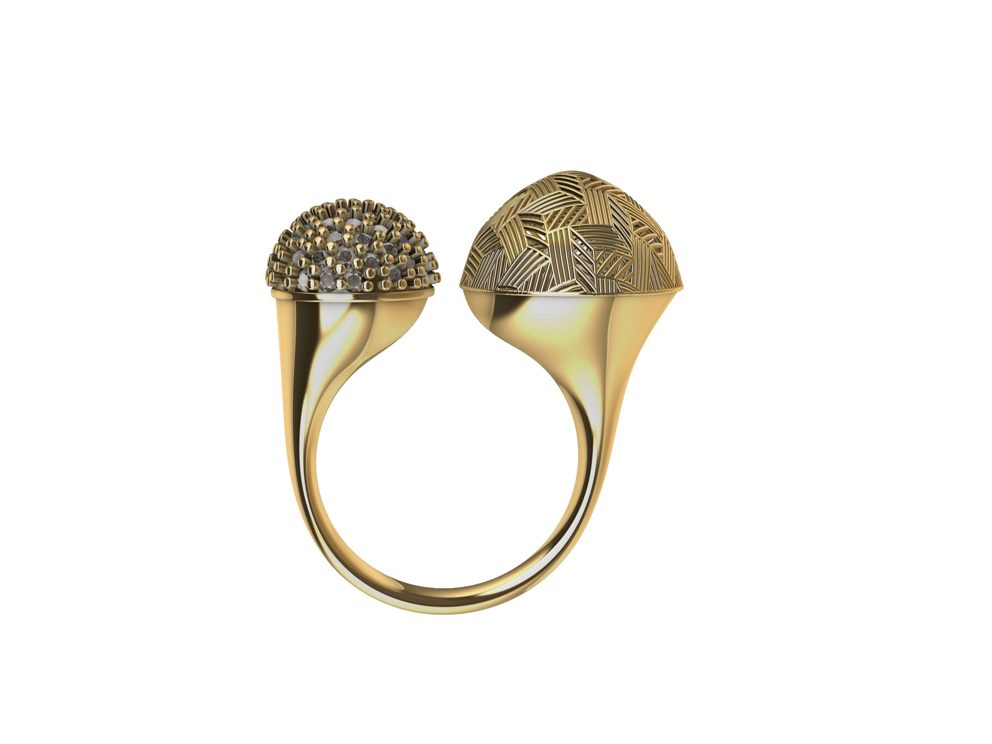 DOME JALI PAVE RING STL VERIFIED 3D print model_2