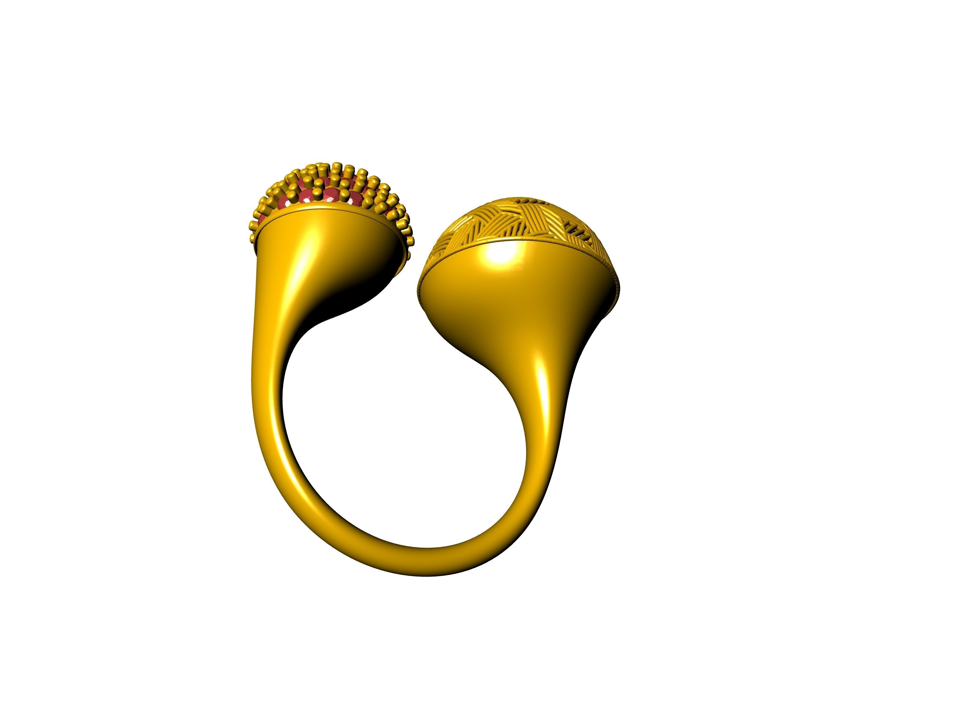 DOME JALI PAVE RING STL VERIFIED 3D print model_8