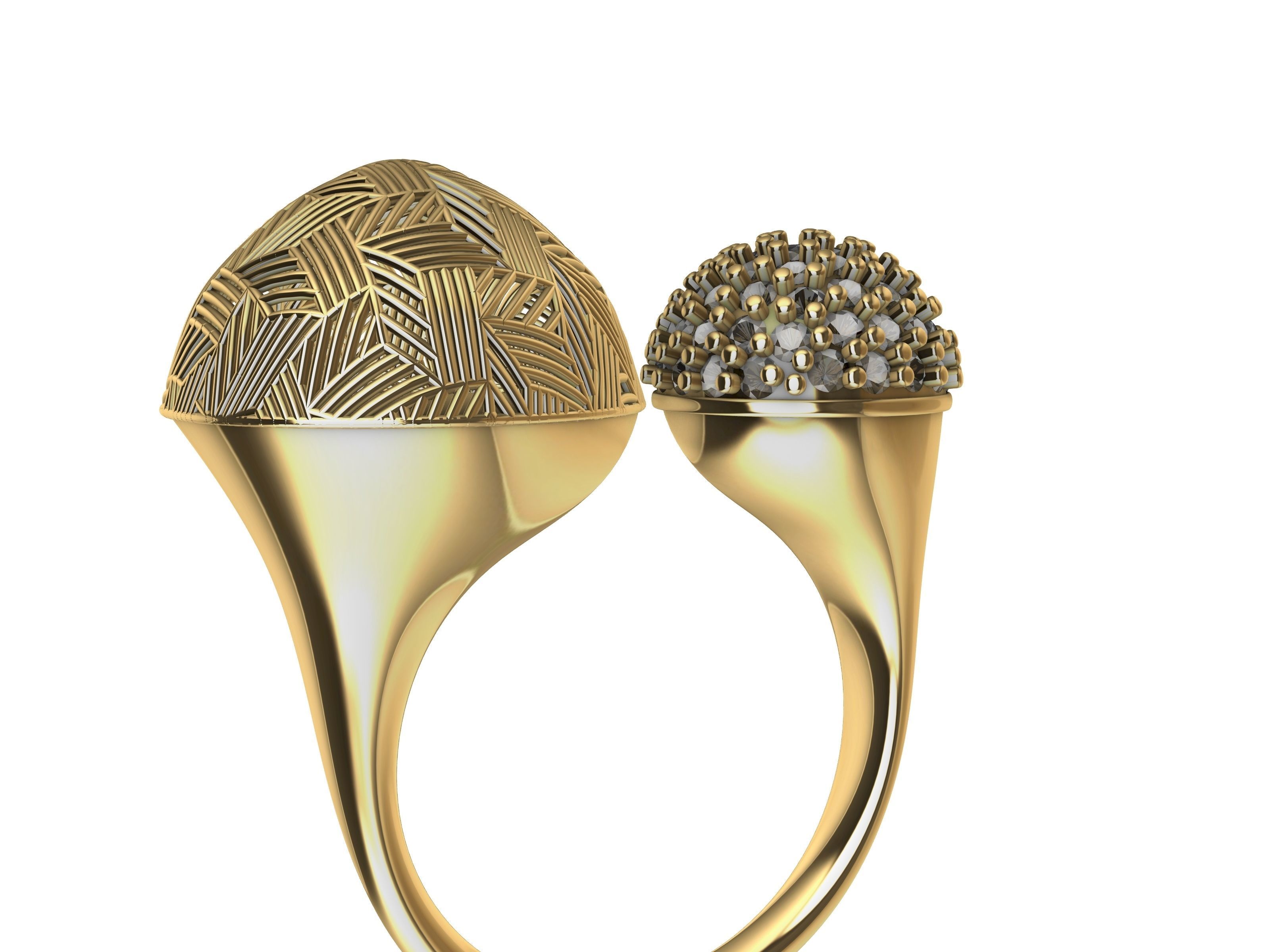 DOME JALI PAVE RING STL VERIFIED 3D print model_4