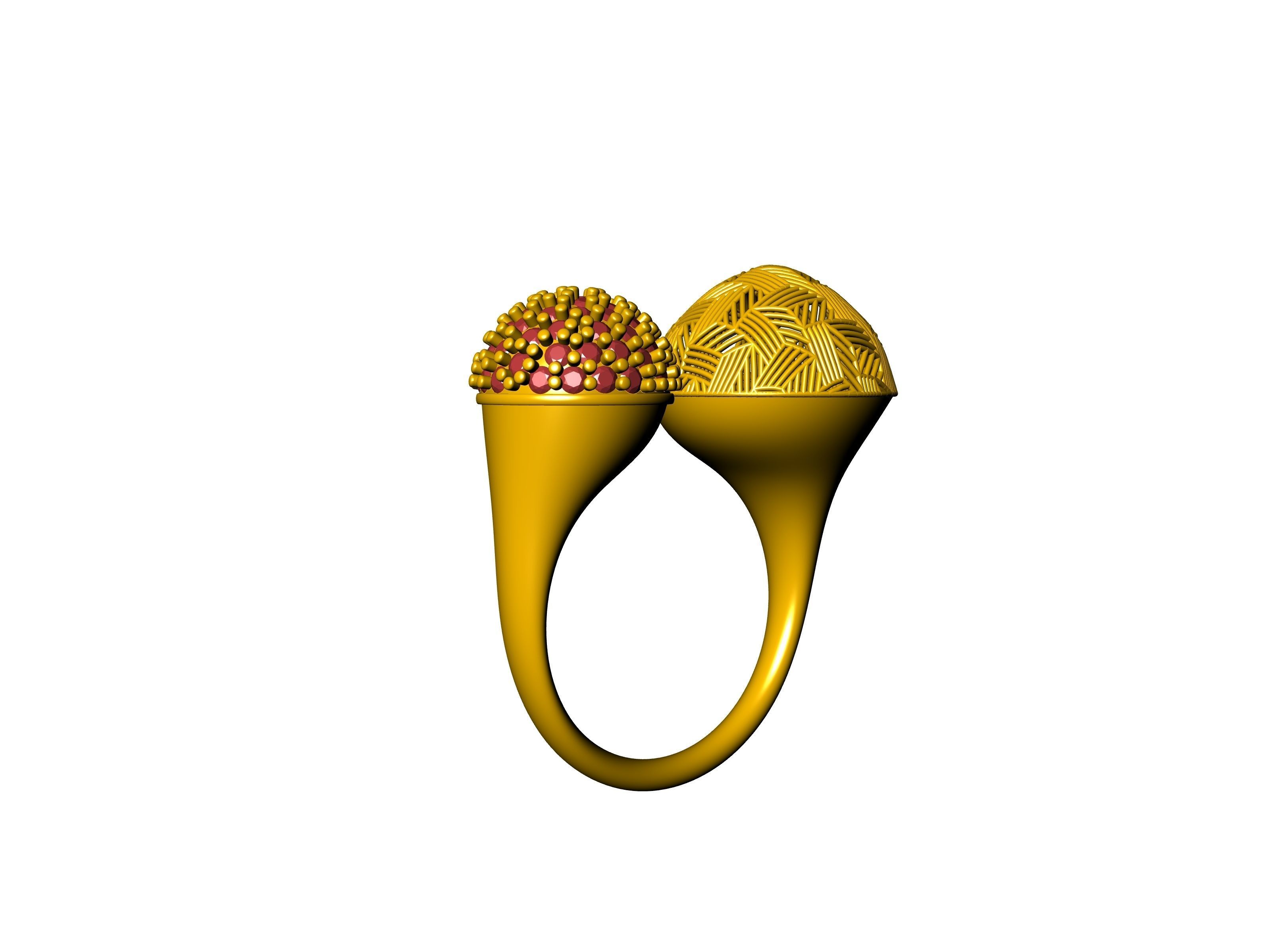 DOME JALI PAVE RING STL VERIFIED 3D print model_15