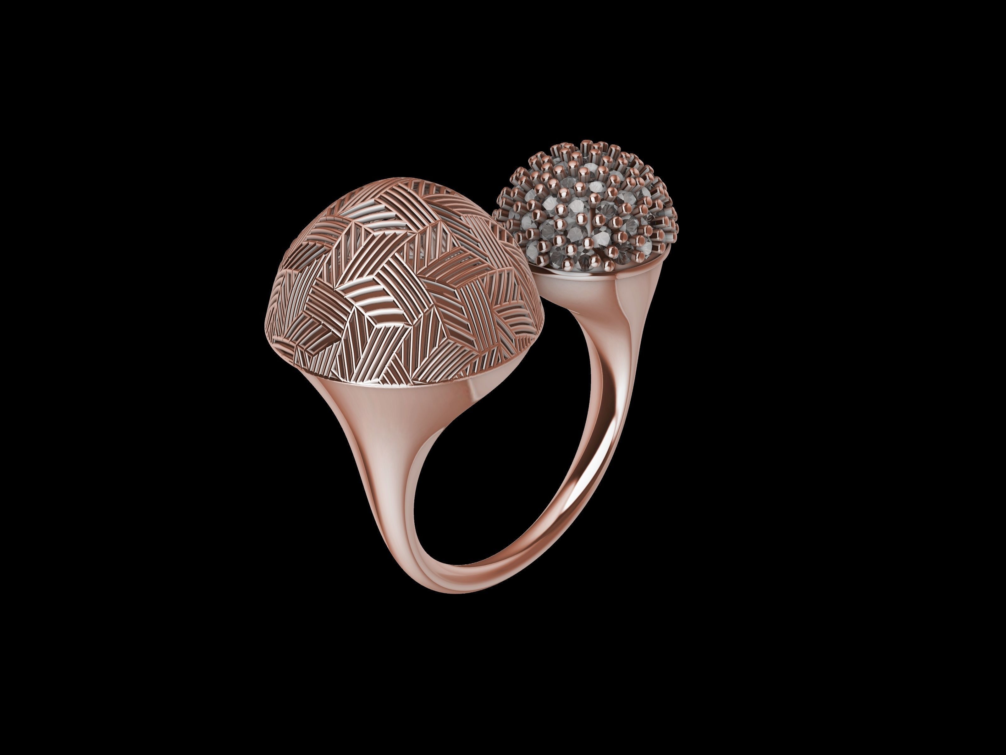 DOME JALI PAVE RING STL VERIFIED 3D print model_33