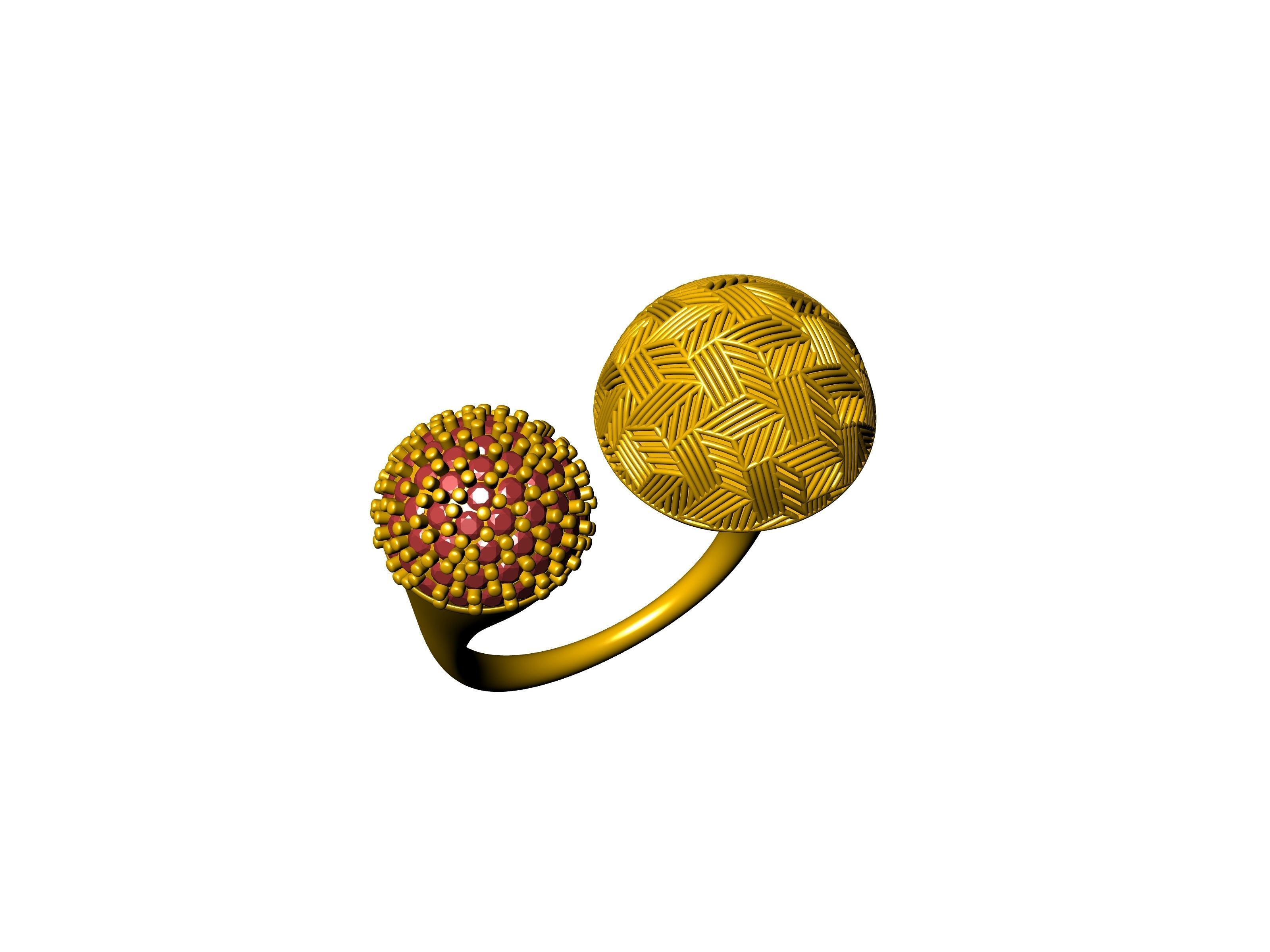 DOME JALI PAVE RING STL VERIFIED 3D print model_6