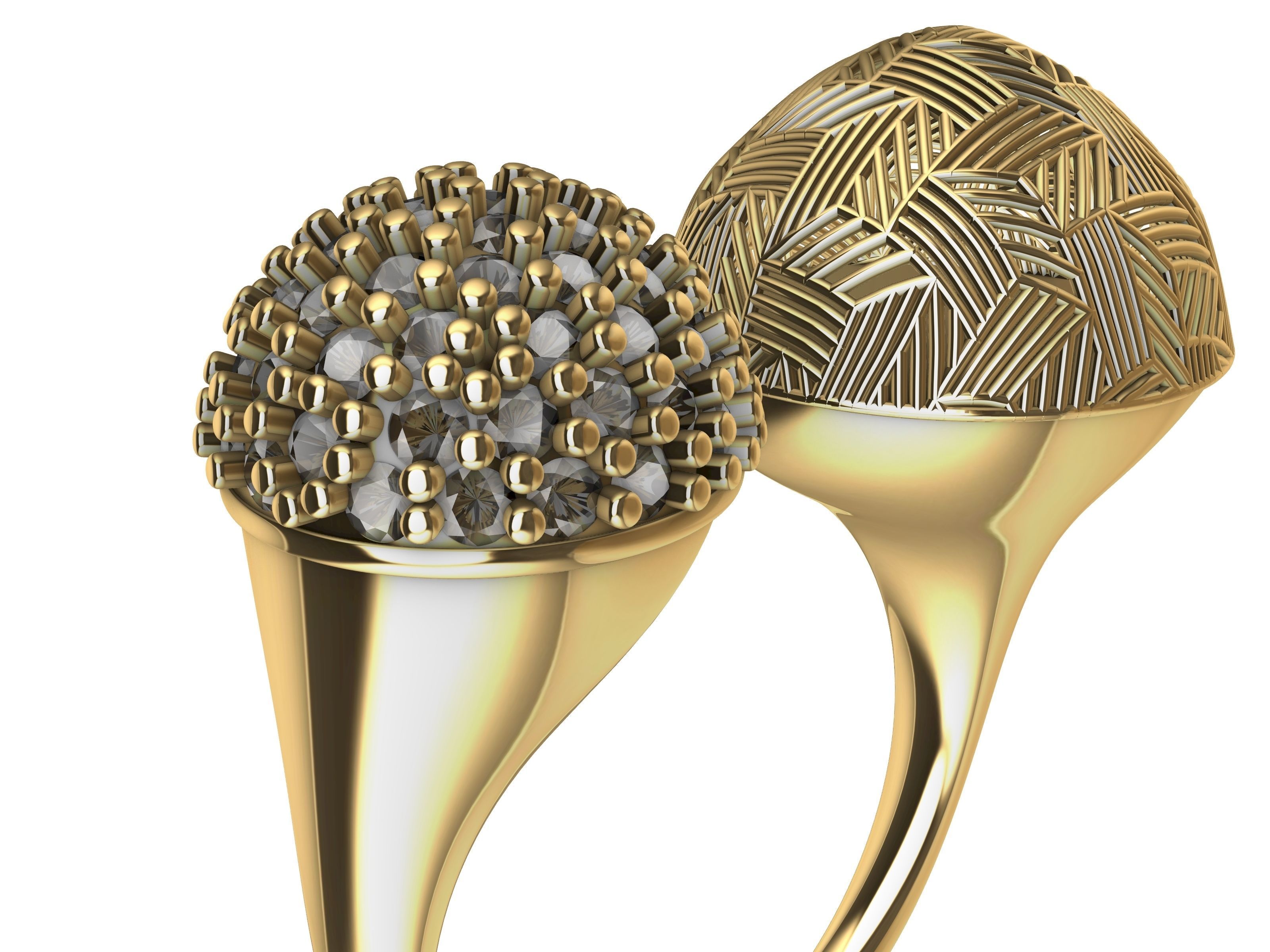 DOME JALI PAVE RING STL VERIFIED 3D print model_23