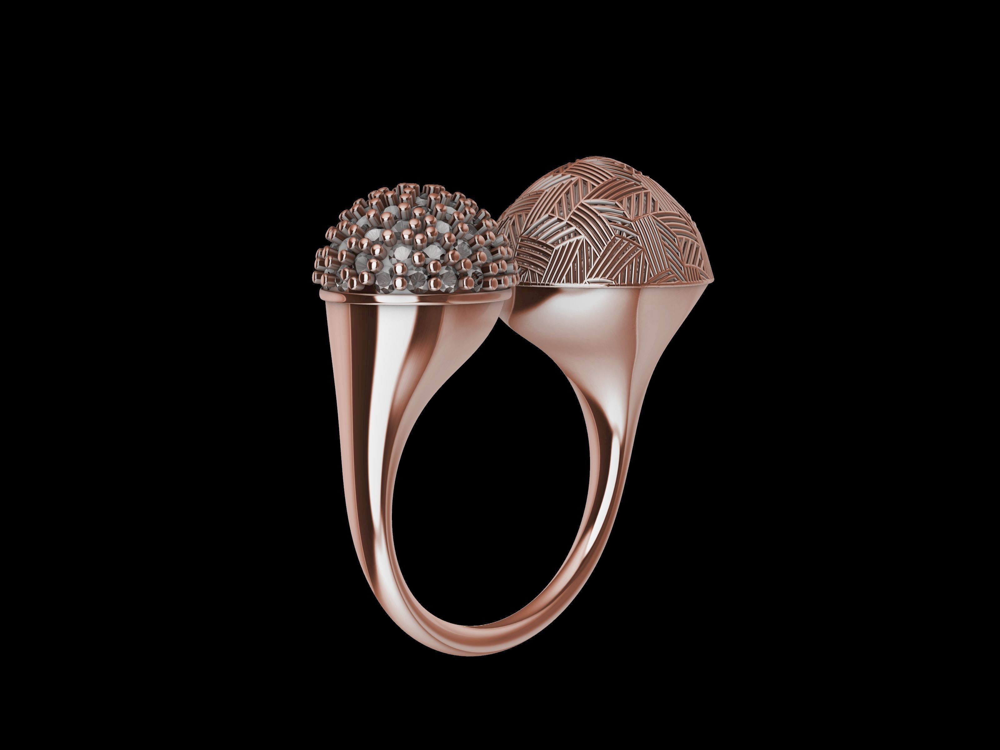 DOME JALI PAVE RING STL VERIFIED 3D print model_36