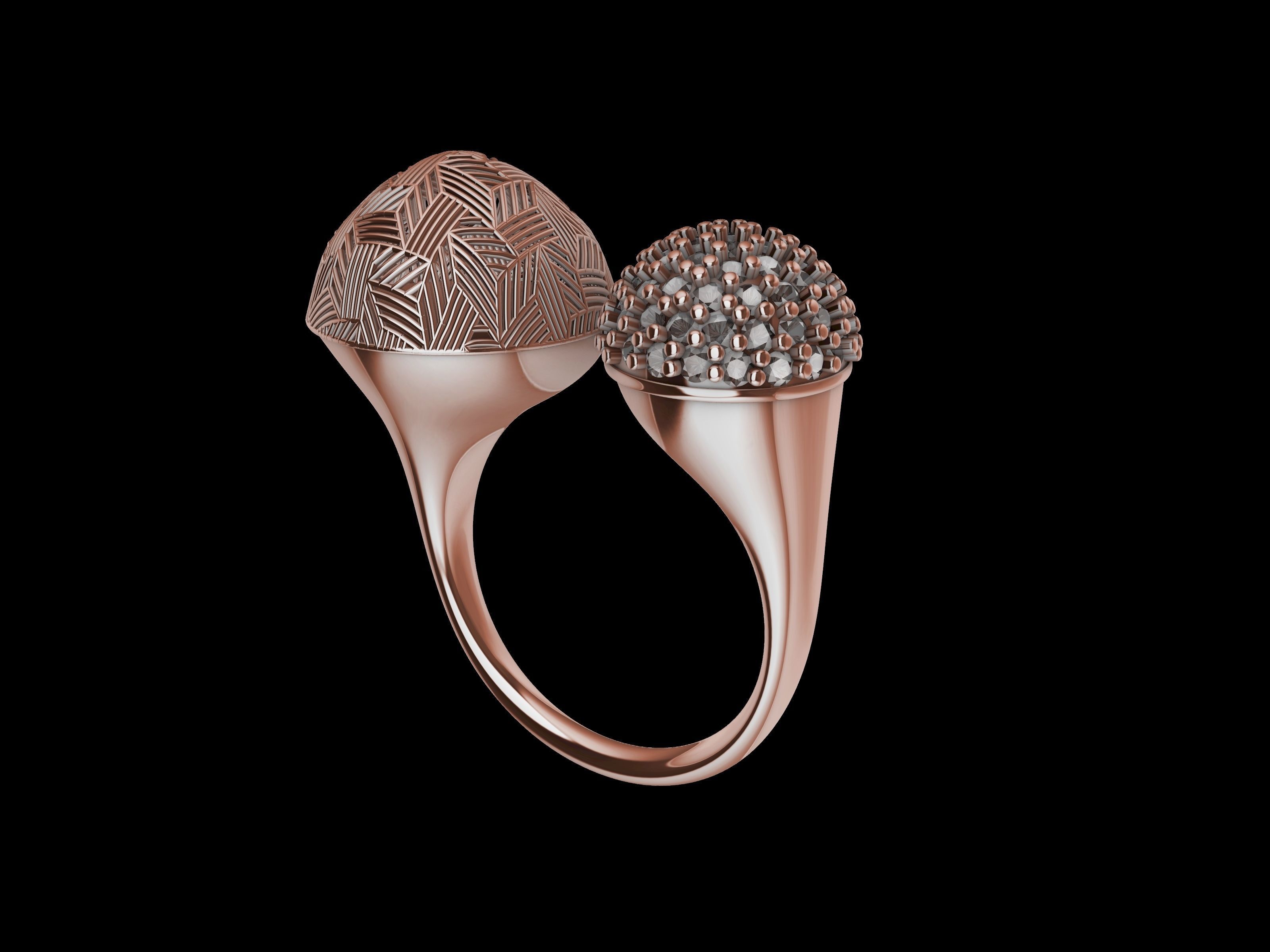 DOME JALI PAVE RING STL VERIFIED 3D print model_34