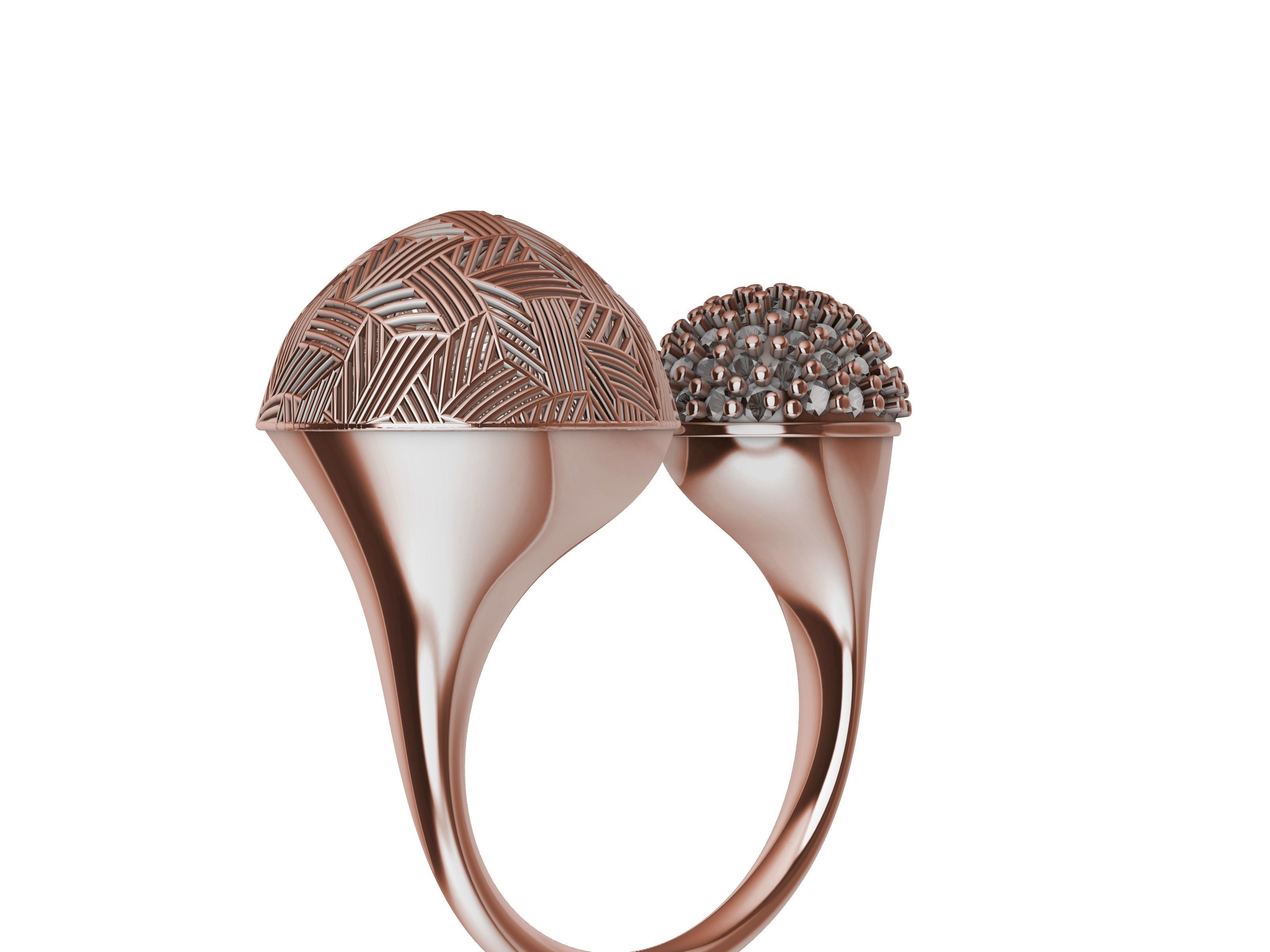 DOME JALI PAVE RING STL VERIFIED 3D print model_30