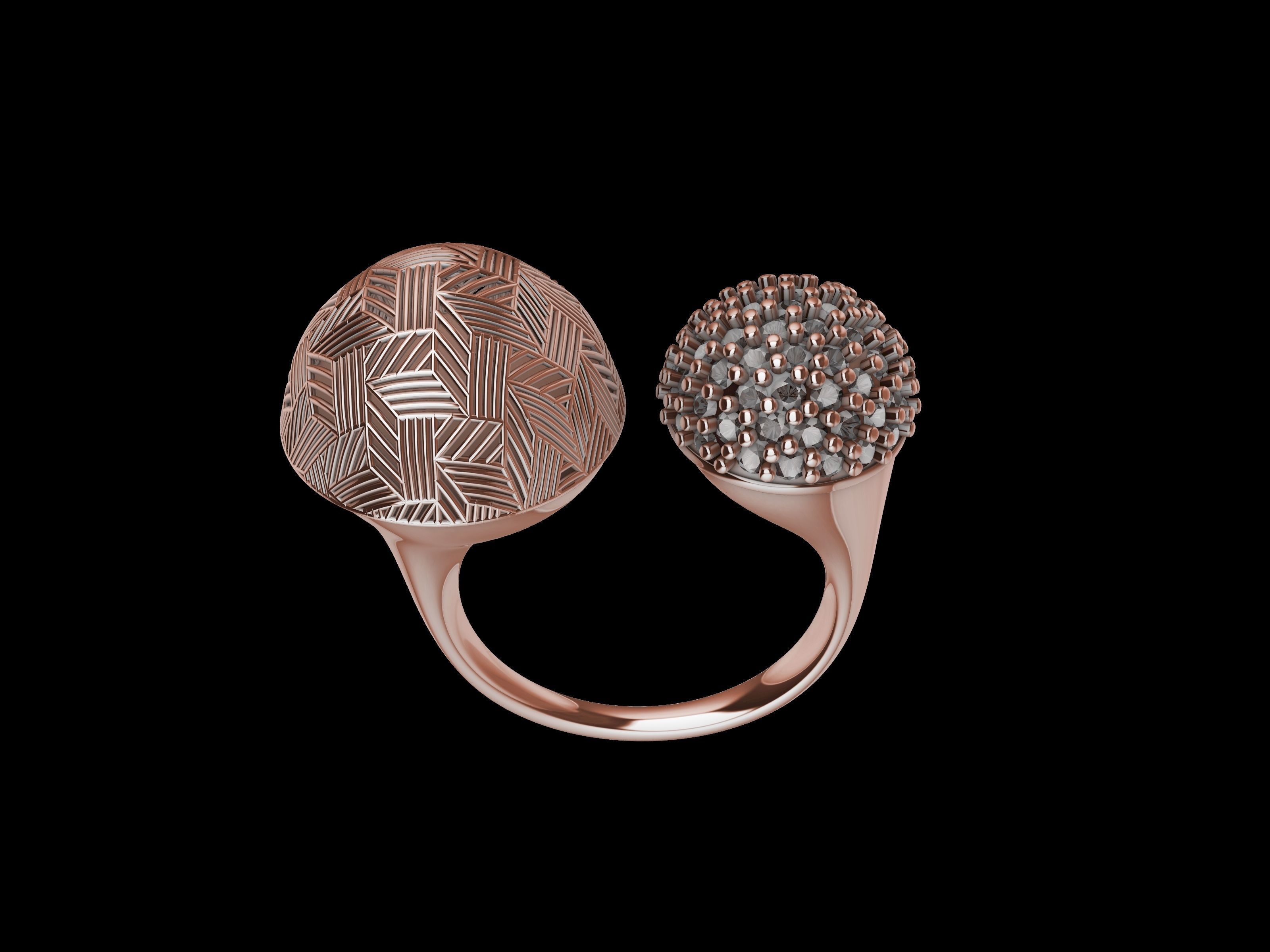 DOME JALI PAVE RING STL VERIFIED 3D print model_1