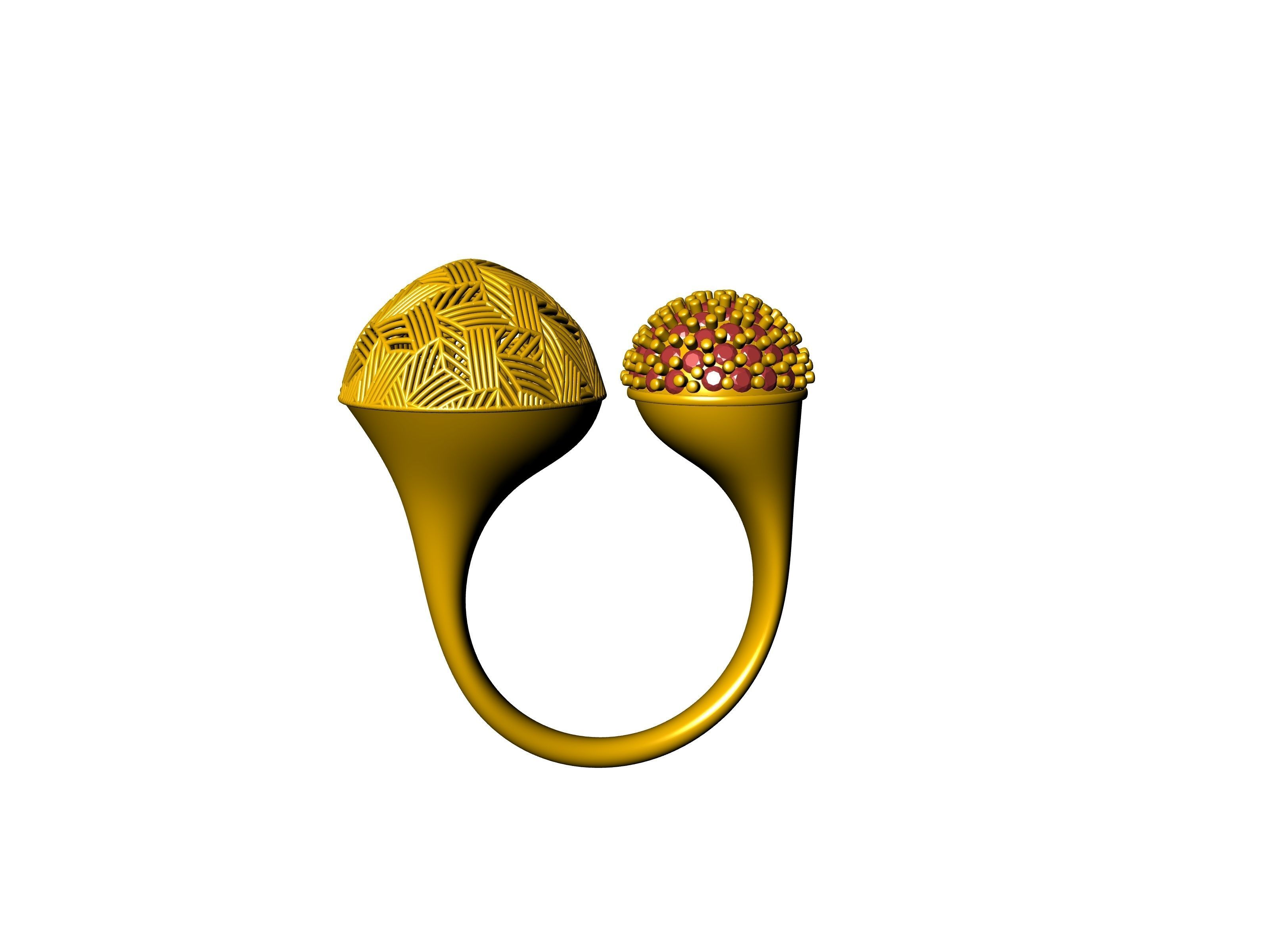 DOME JALI PAVE RING STL VERIFIED 3D print model_10