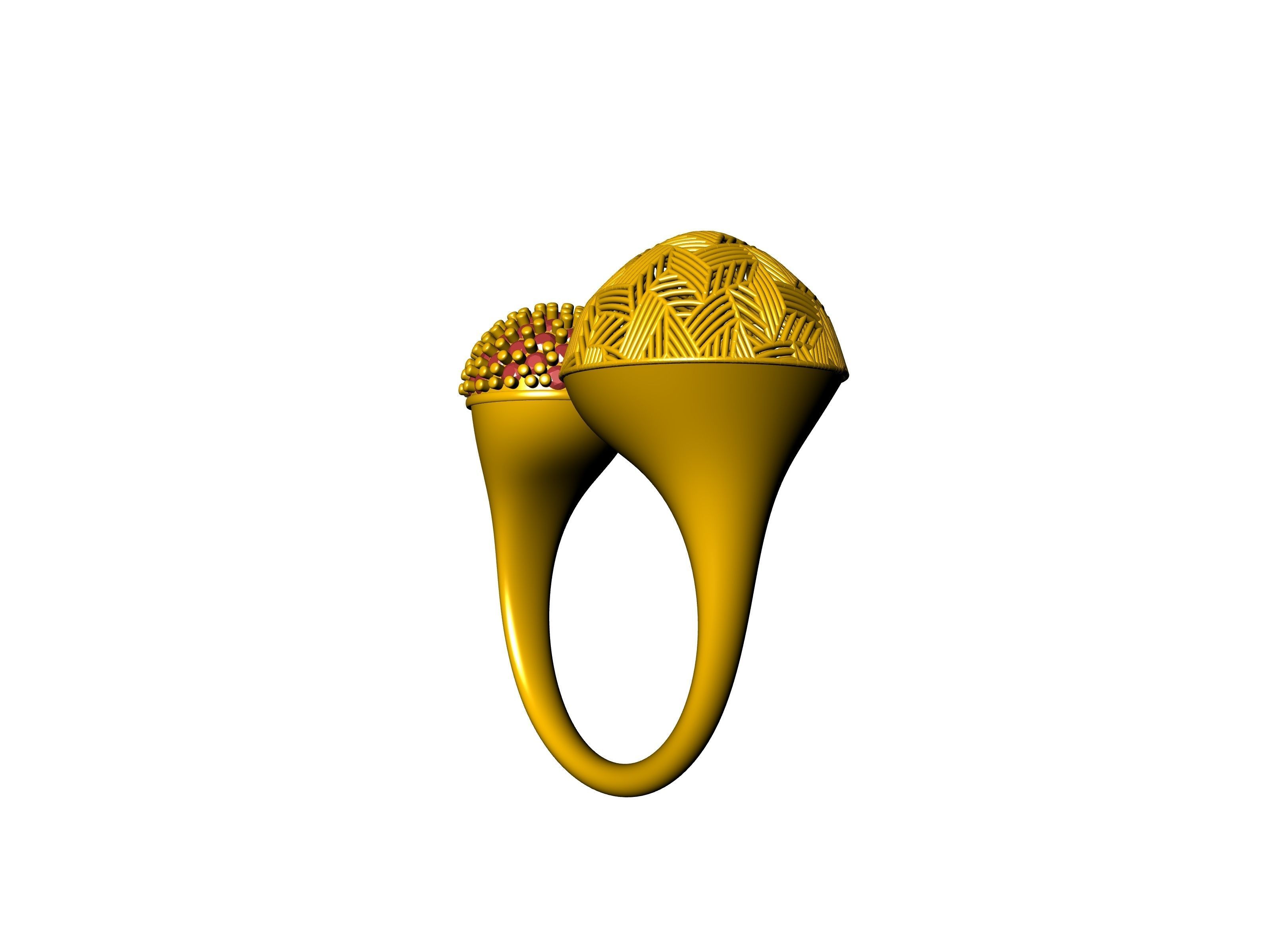 DOME JALI PAVE RING STL VERIFIED 3D print model_17
