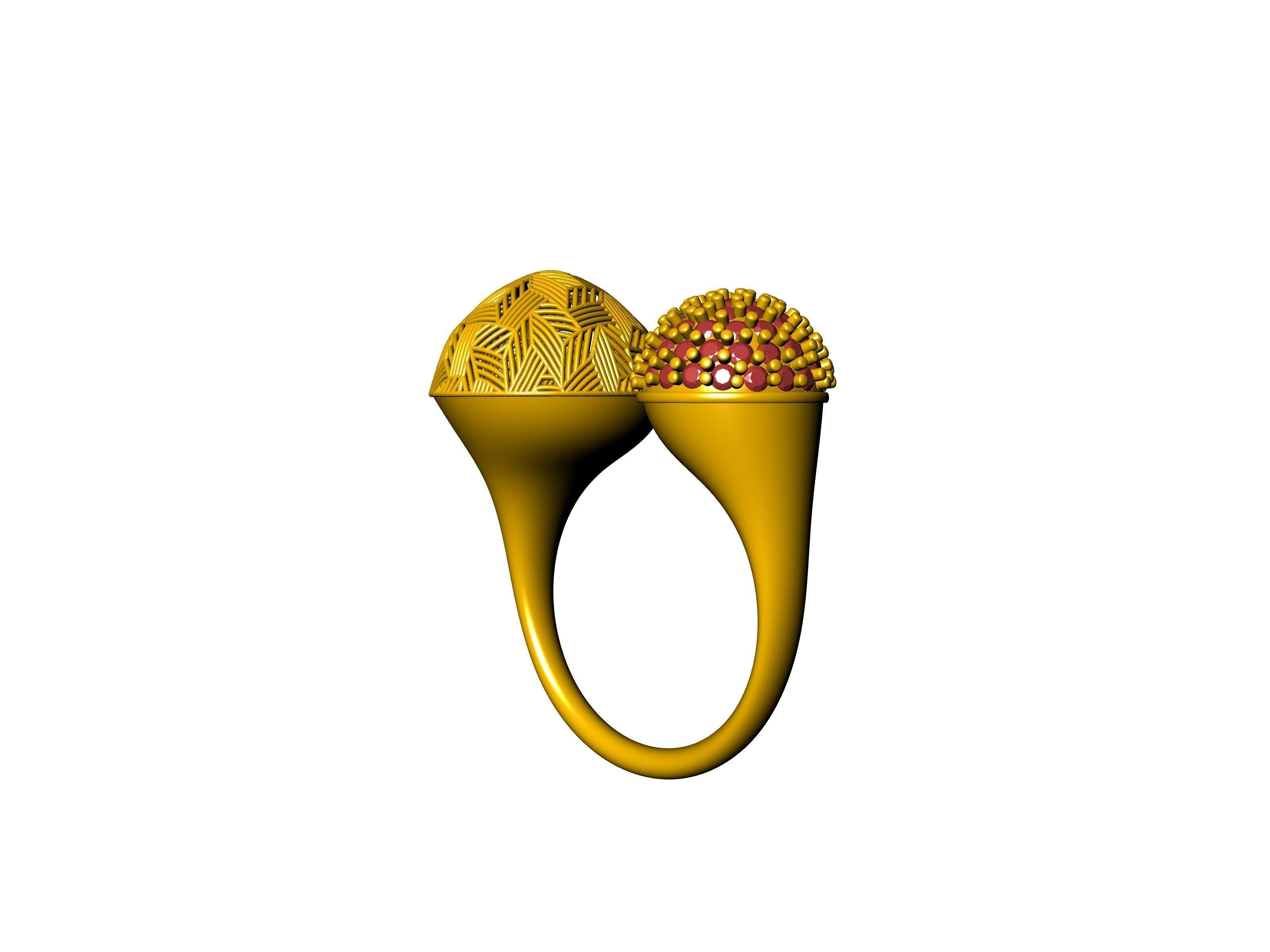 DOME JALI PAVE RING STL VERIFIED 3D print model_11