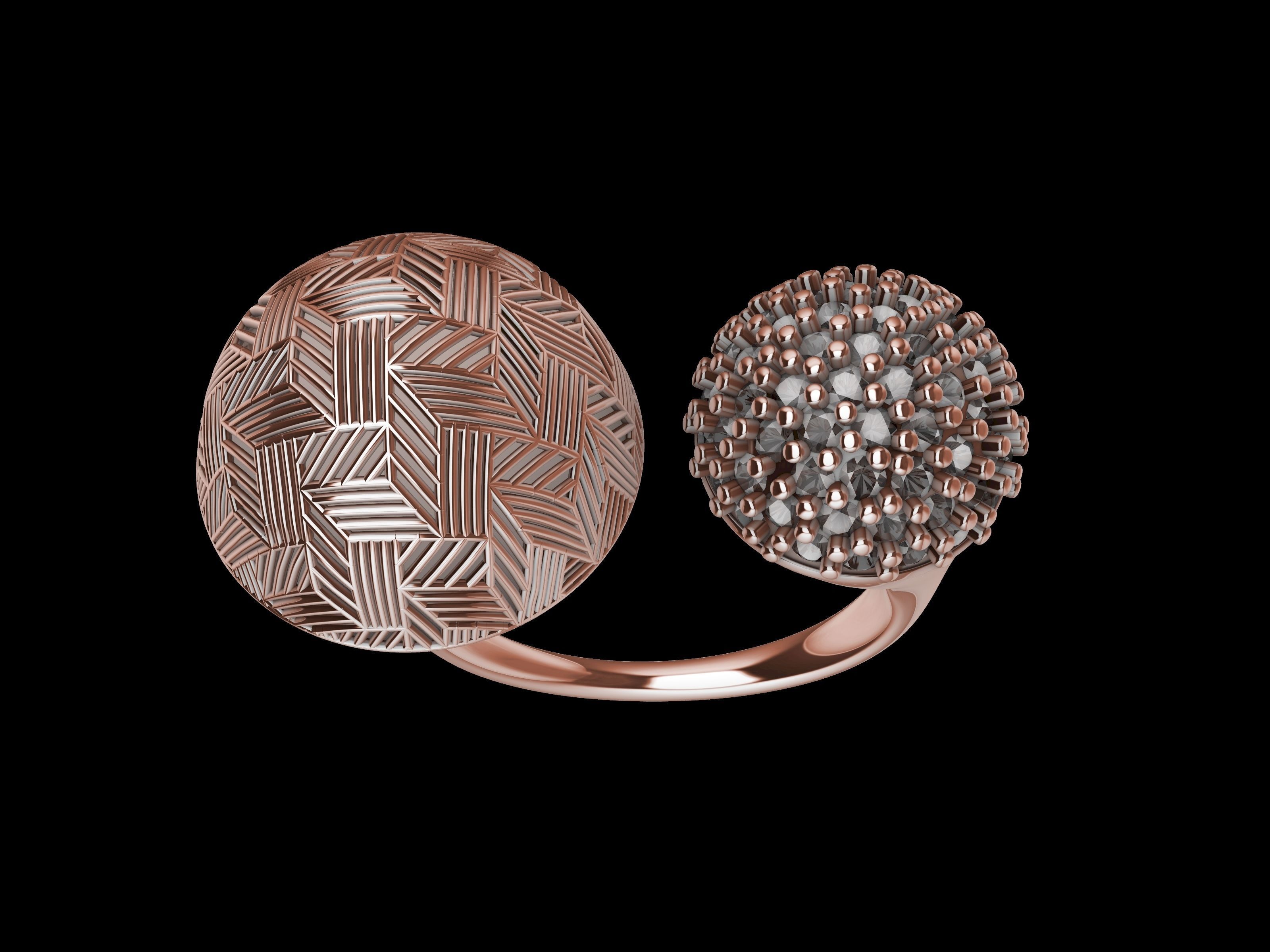 DOME JALI PAVE RING STL VERIFIED 3D print model_35