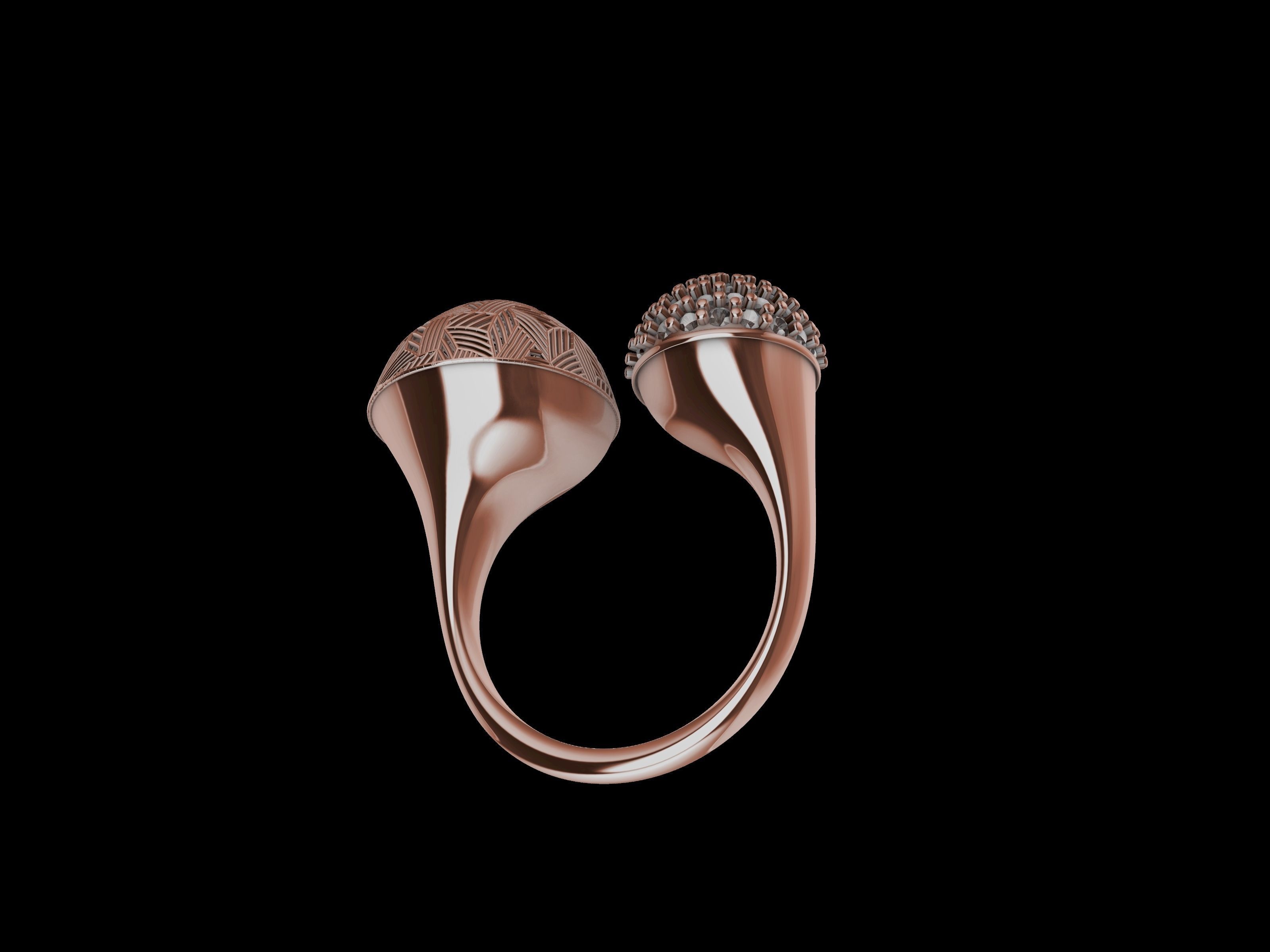 DOME JALI PAVE RING STL VERIFIED 3D print model_38