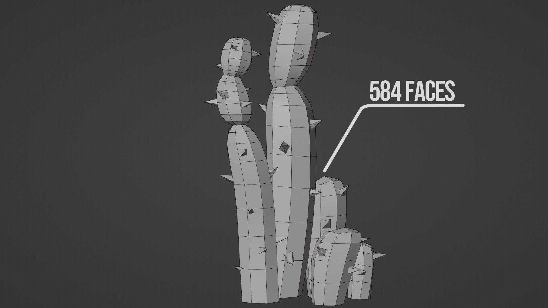 Spiky - Low-Poly Cactus Pack Low-poly 3D model_15