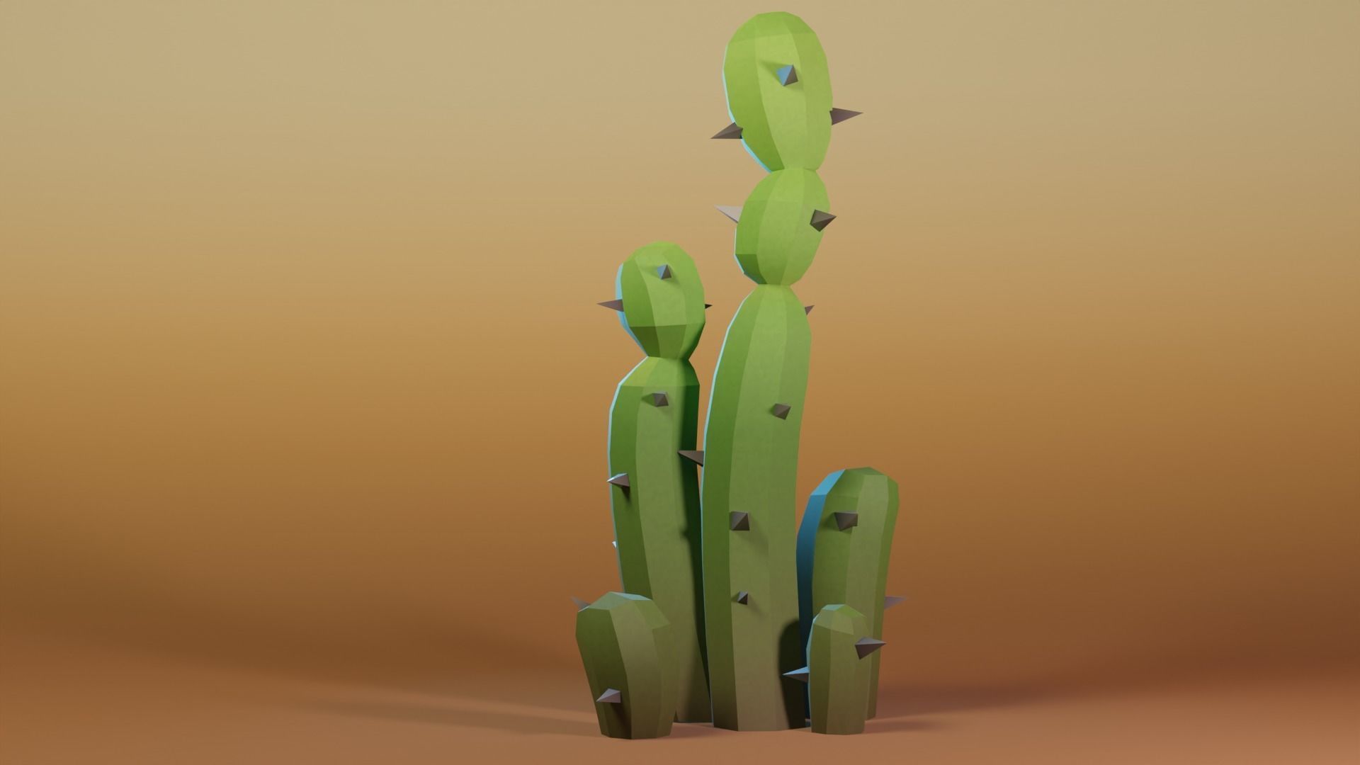 Spiky - Low-Poly Cactus Pack Low-poly 3D model_16