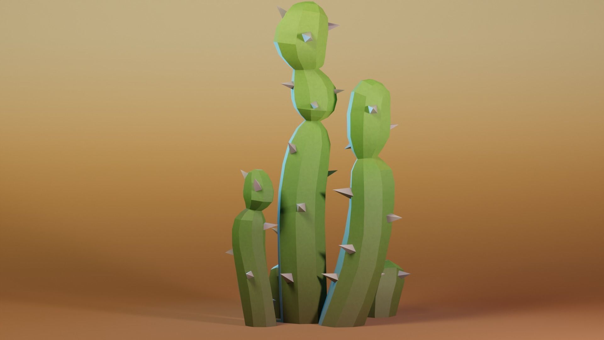 Spiky - Low-Poly Cactus Pack Low-poly 3D model_14