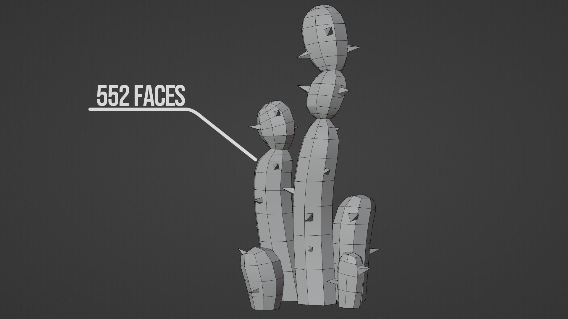 Spiky - Low-Poly Cactus Pack Low-poly 3D model_17