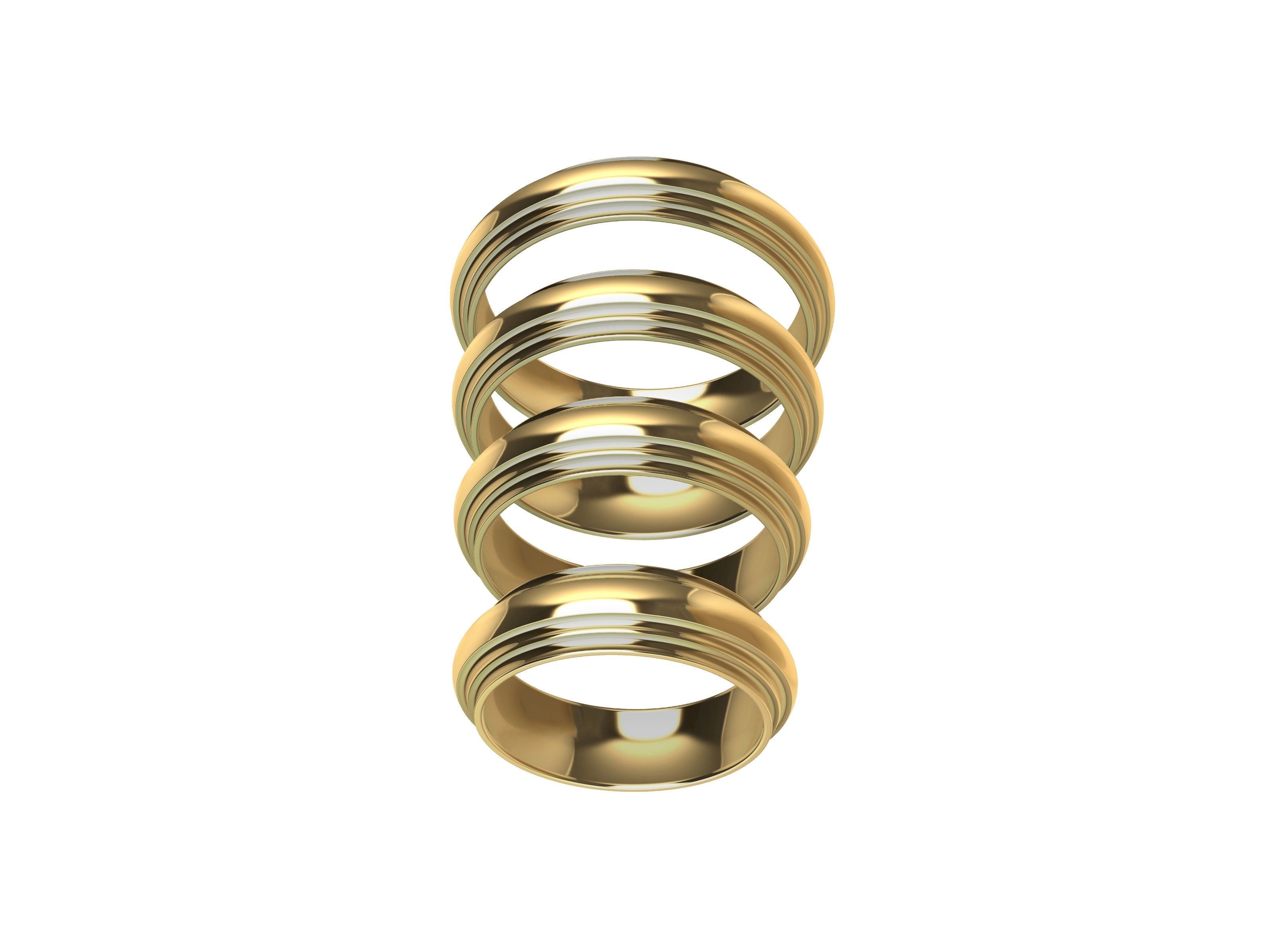 4 SIZES WEDDING BAND 3423 STL VERIFIED 3D print model_33