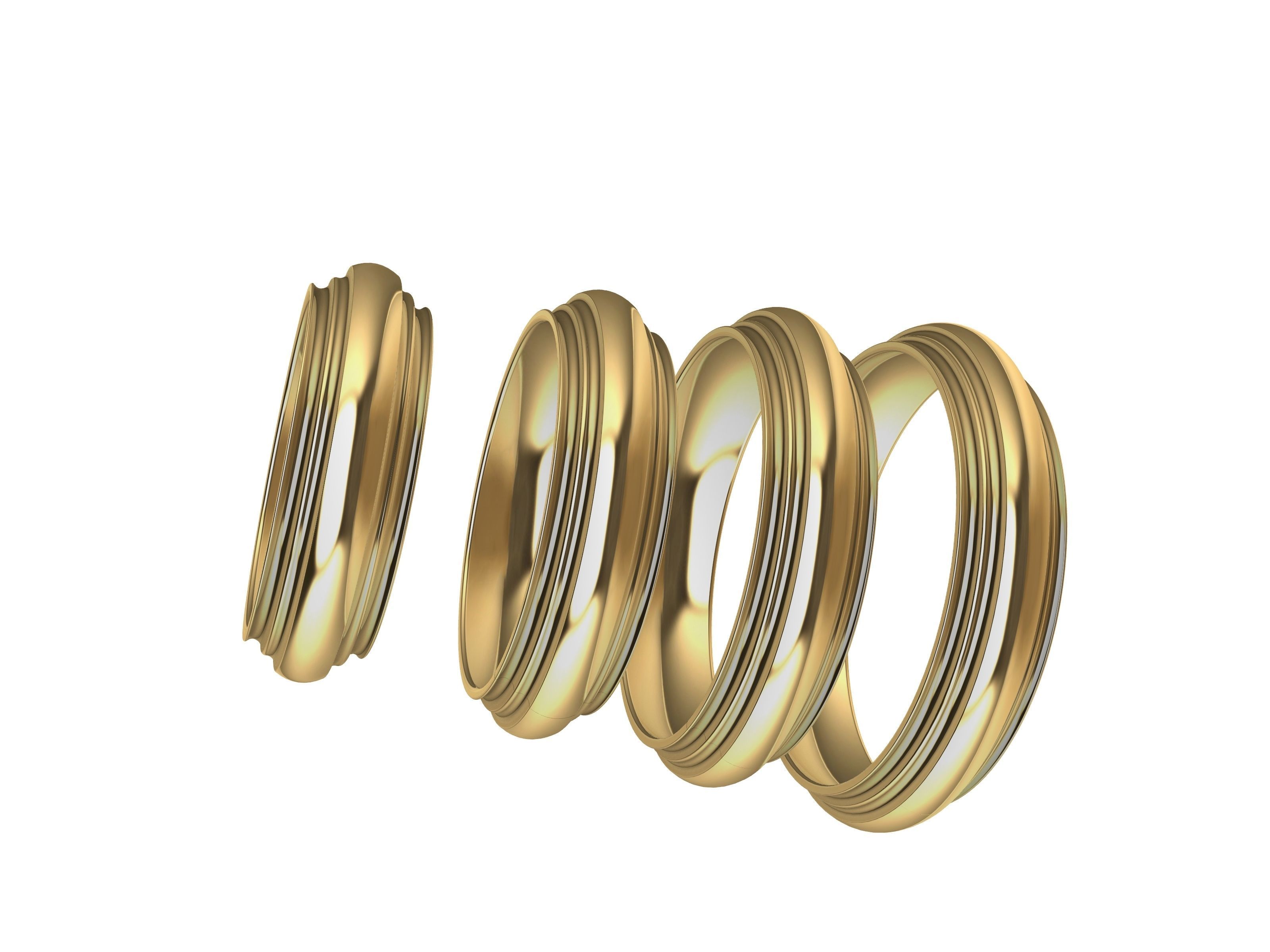 4 SIZES WEDDING BAND 3423 STL VERIFIED 3D print model_35