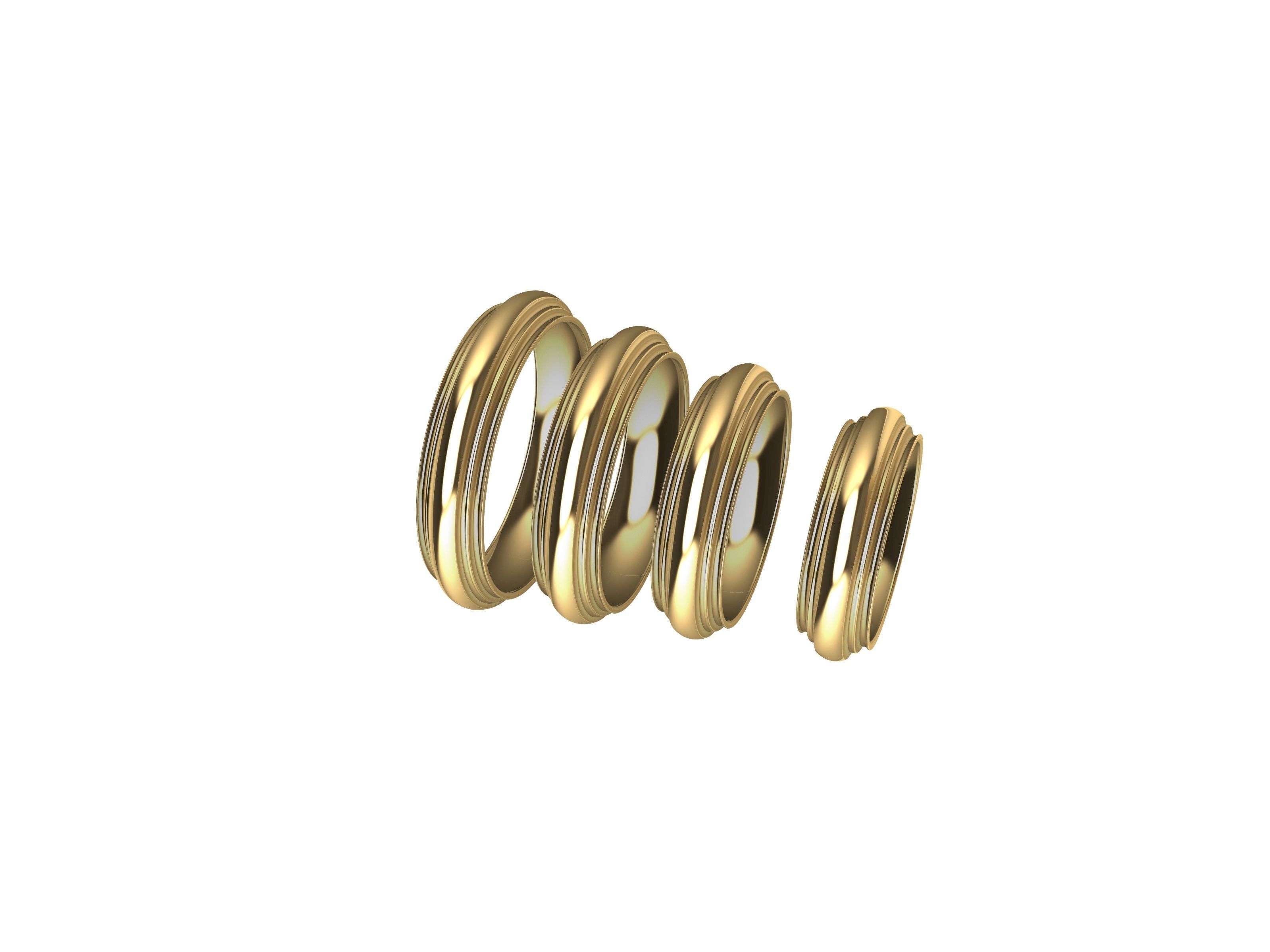 4 SIZES WEDDING BAND 3423 STL VERIFIED 3D print model_28